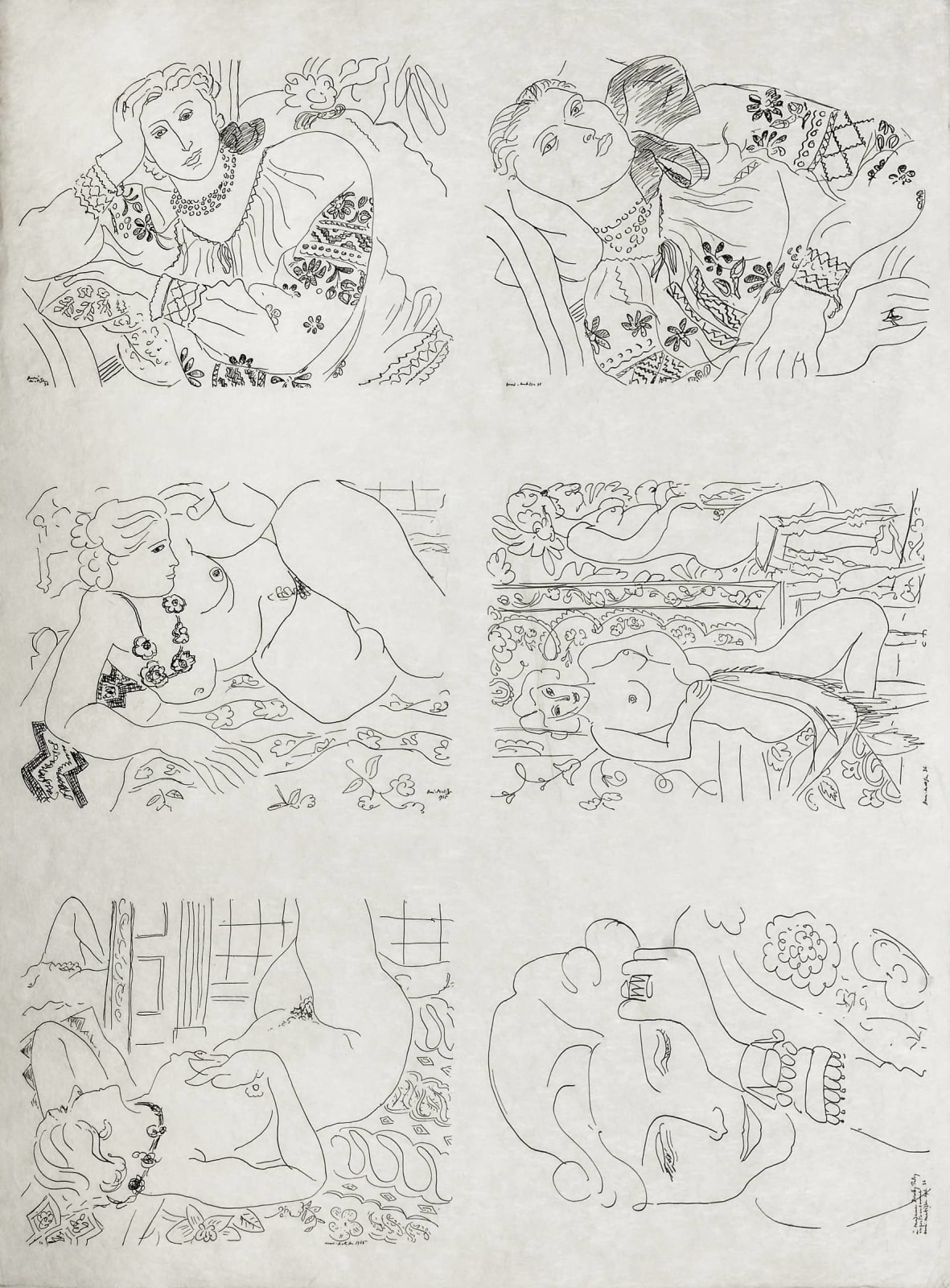 Henri MATISSE, Six portraits et nus féminins VI, 1935-36