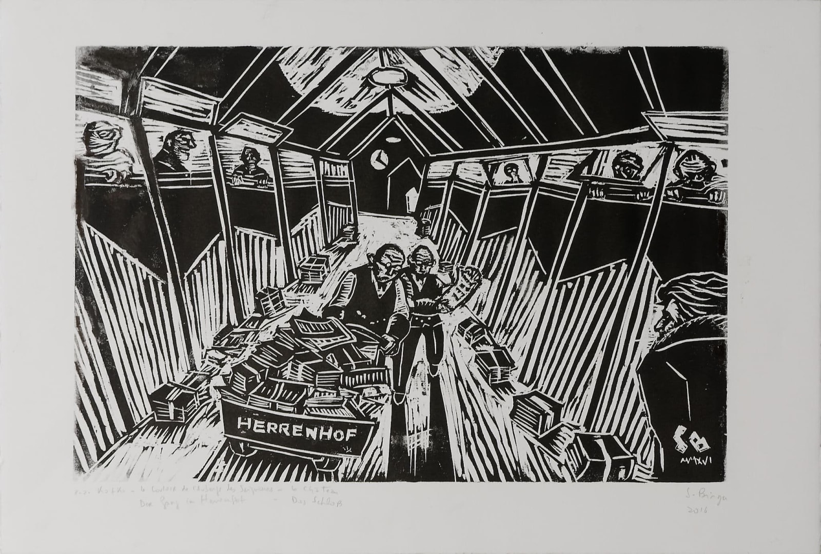 Sergio BIRGA, Le couloir de l'Auberge des Seigneurs (Le château), 2016