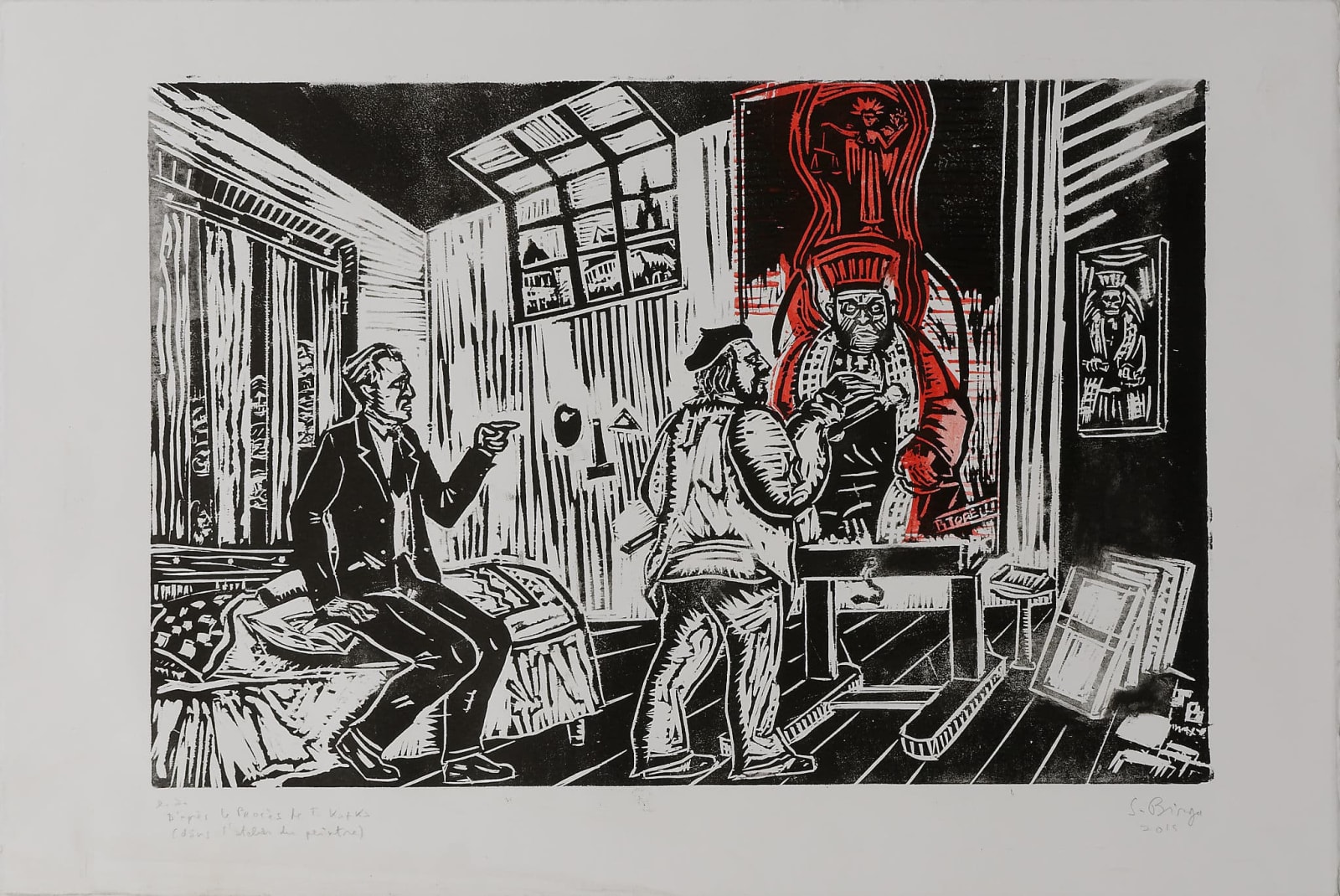 Sergio BIRGA, D'après le Procès de Franz KAFKA - Dans l'atelier du peintre, 2015
