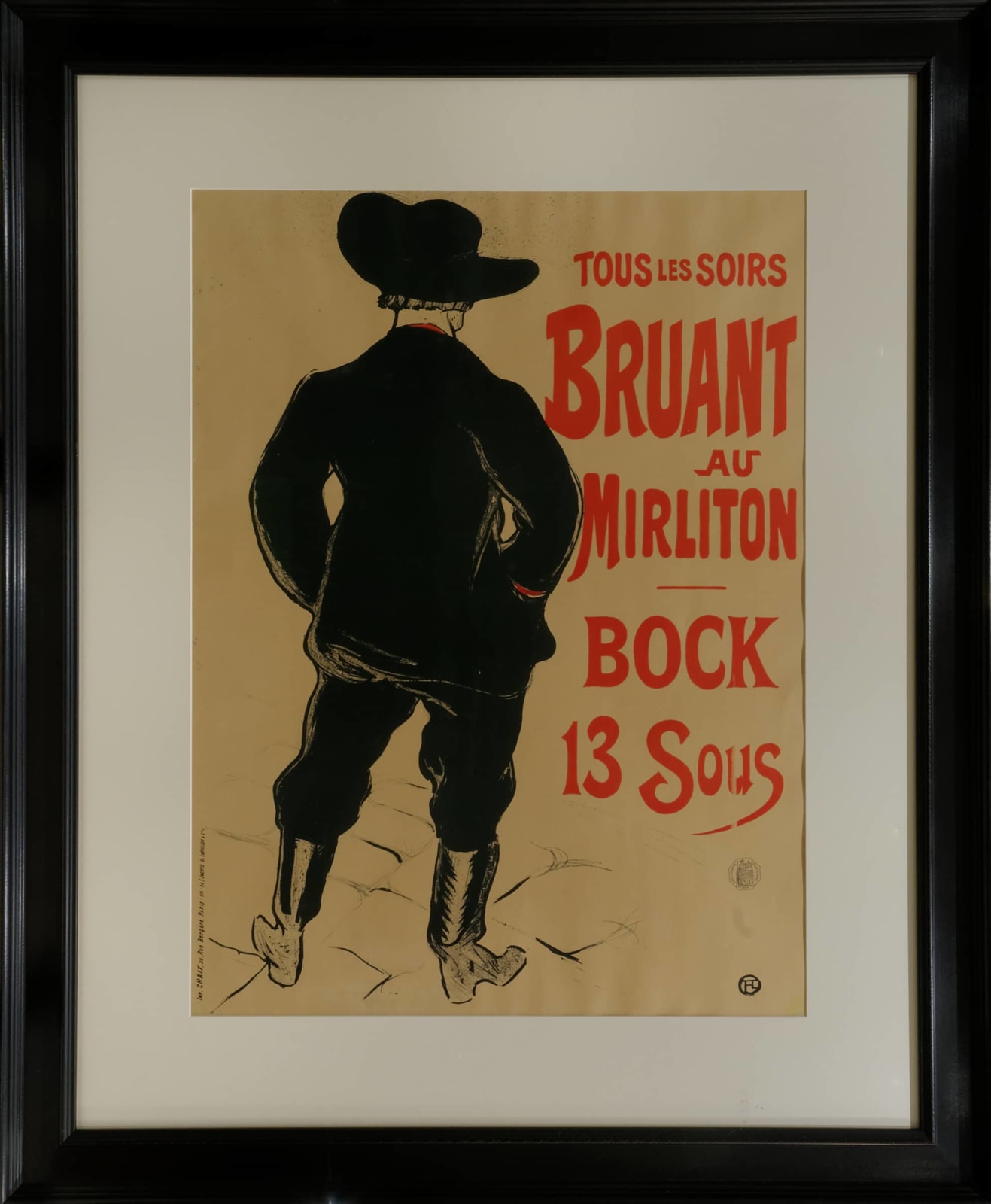 Henri de TOULOUSE-LAUTREC, Tous les soirs Bruant au Mirliton - Bock 13 sous, 1893
