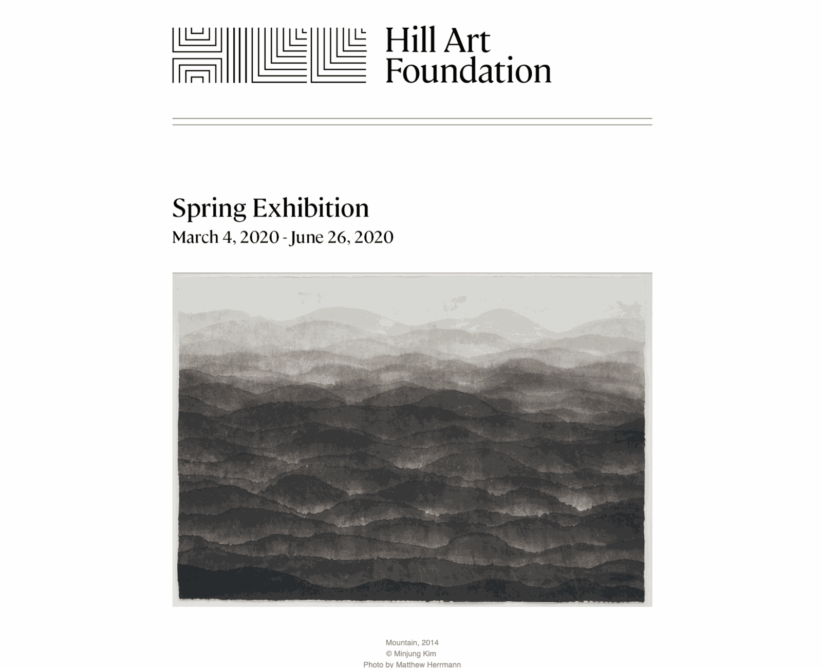 Minjung KIM, Hill Art Foundation, New York, mars 2020