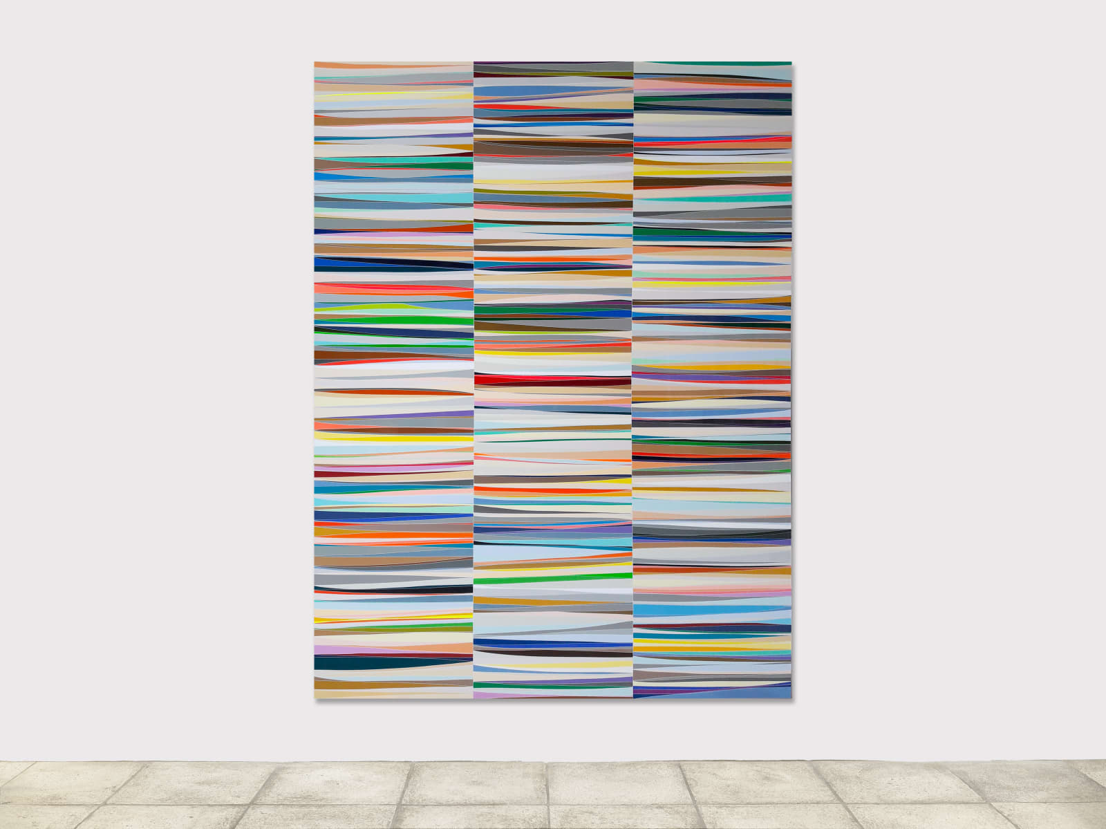 Xavier THEUNIS, Sans titre (Vue d’atelier #25), Vinyle adhésif verni sur aluminium thermolaqué, cadre en acier inoxydable, 240 x 180 x 2,5 cm