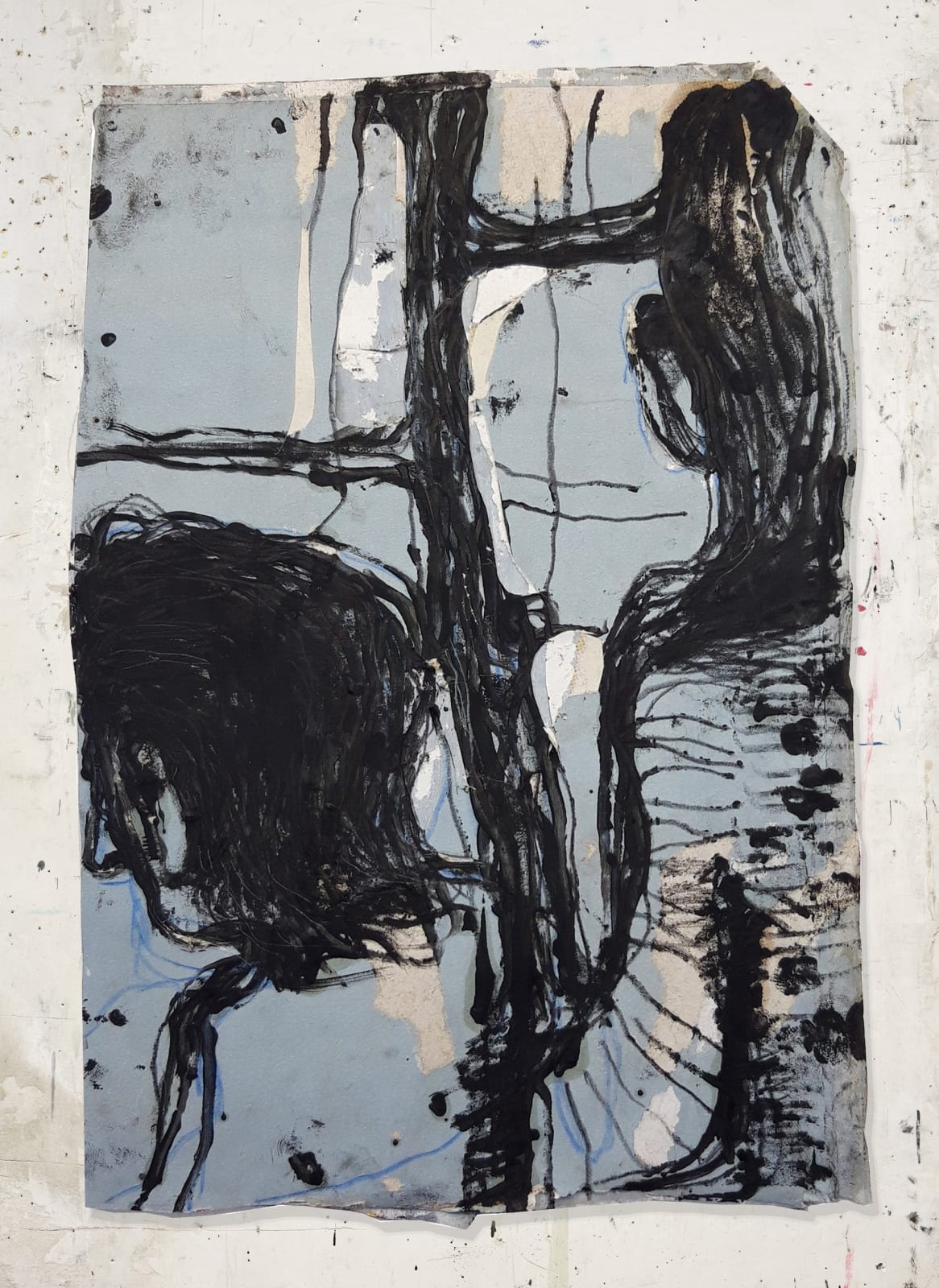 Jean Charles BLAIS Sans Titre, 2021 Huile sur affiches arrachées 39,5 x 27 cm Encadrement : 49 x 37 cm Courtesy de l'artiste et de la galerie Catherine Issert