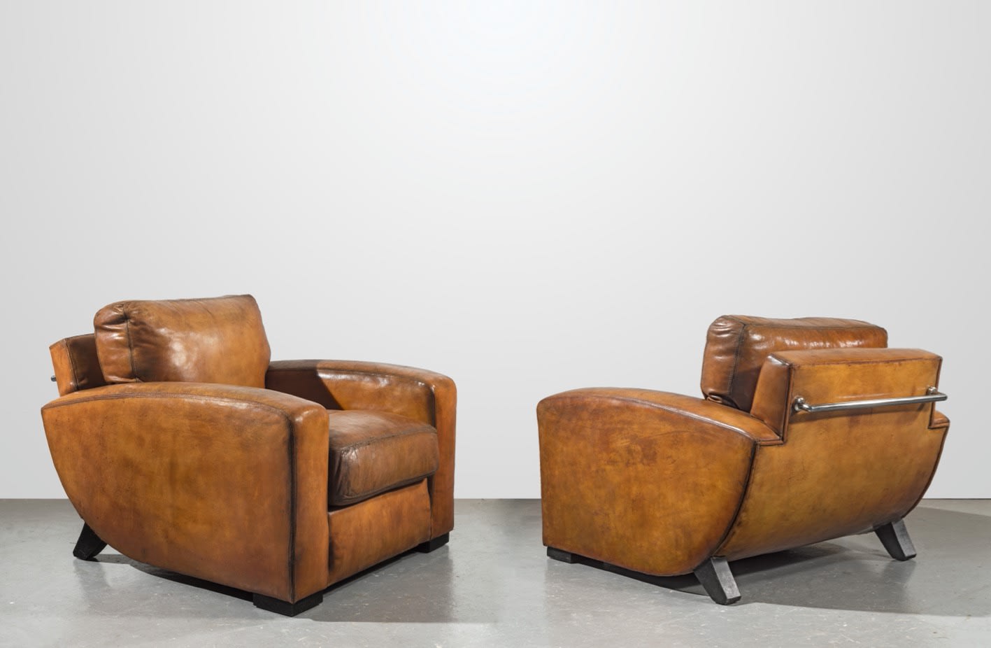 Michel Roux-Spitz leather armchairs