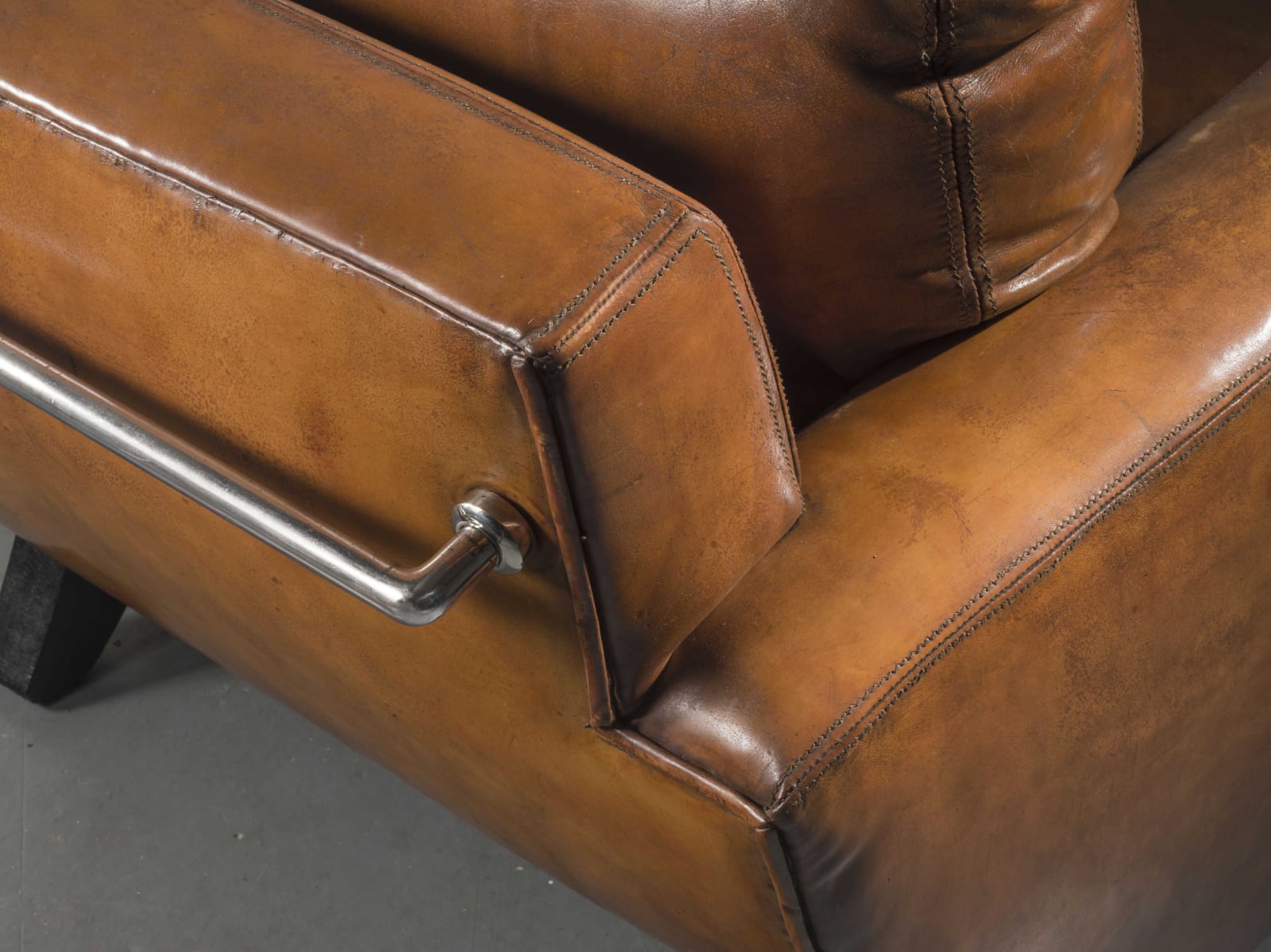 Michel Roux-Spitz, A Pair of Fauve Leather Armchairs, 1935