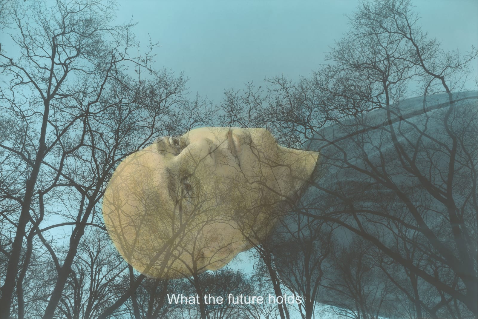 What the future holds, self-portrait, 2021 Hand colored gelatin silverprint 74,5 x 100,5 x 3,5 cm Variation of 5