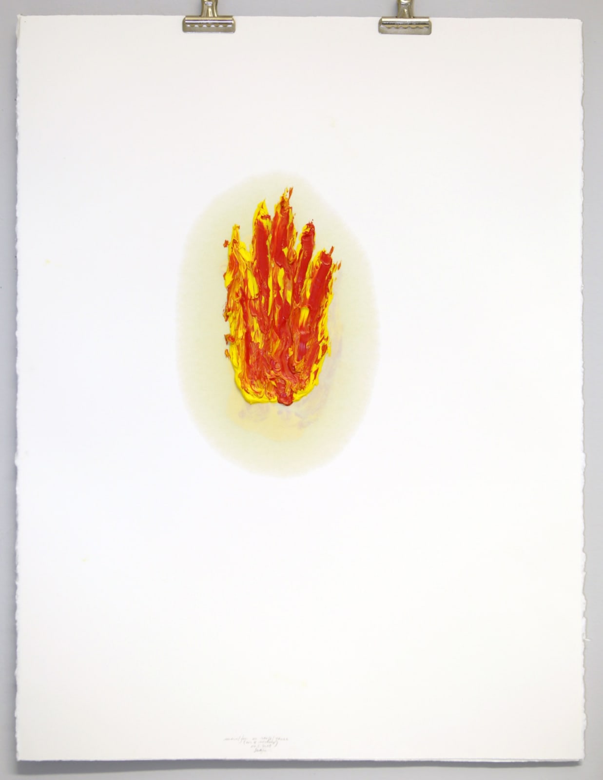 Sarkis, 2018.05.14 Main/Feu en rouge et jaune, sur 4 feuilles superposées, 2018