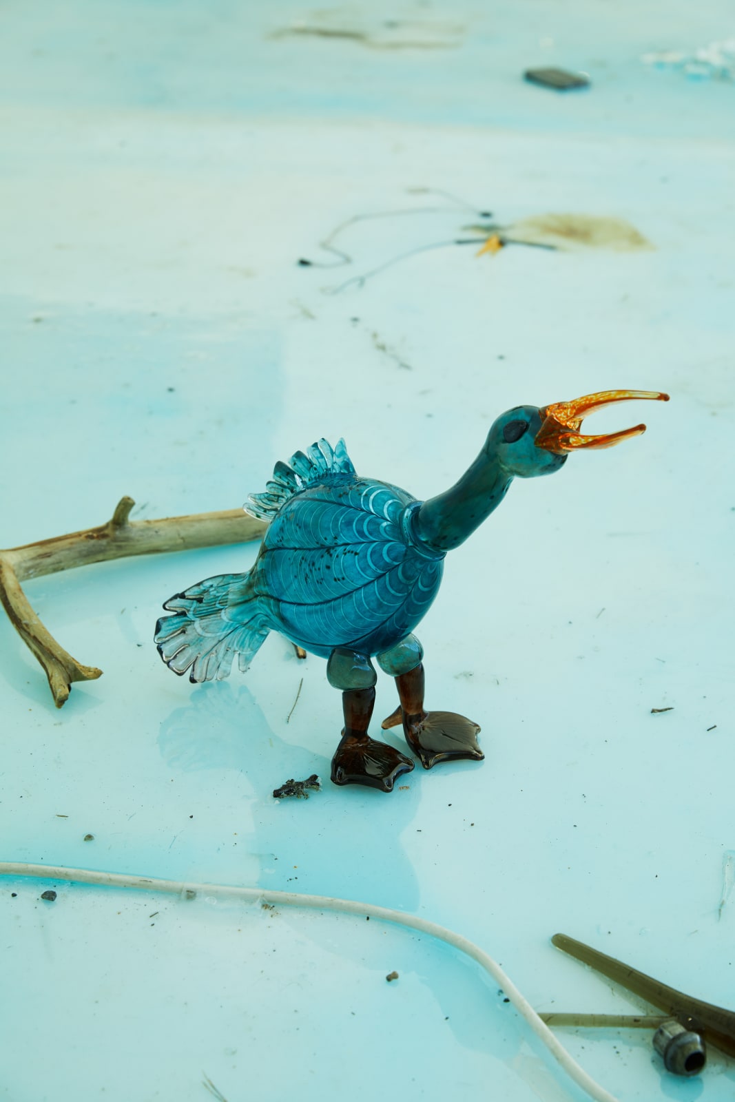 Across the River with Her, 2021, film installation, resin, glass, found objects. Courtesy of the artist and Kistefos Museum. Photo/...