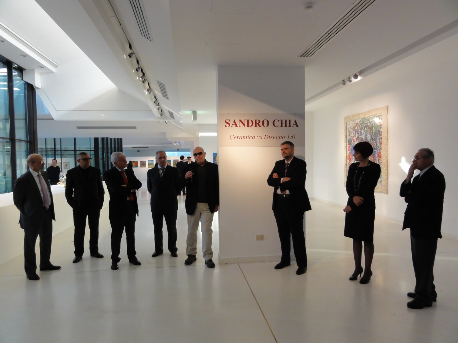 Franco Calarota and Sandro Chia at the opening of the exhibition Sandro Chia Ceramics vs Drawing 1:0 , MIC - International Museum of Ceramics, Faenza