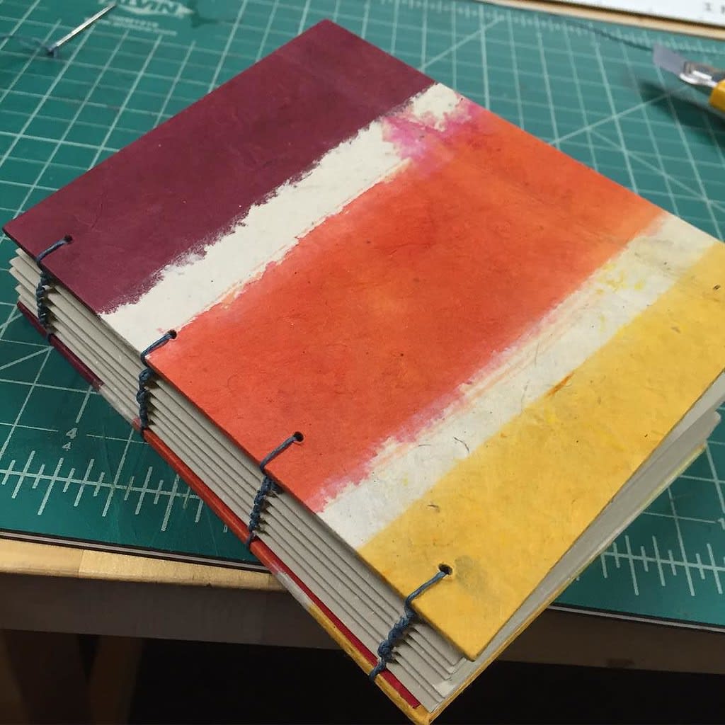 Wednesday 20th July 12.30pm – 12.30pm Book Binding with prints If you love books, you will love this workshop on making small books using a simple book binding technique. If you attend the morning session on cyanotype printing, you will be able to turn those prints into a graphic book.