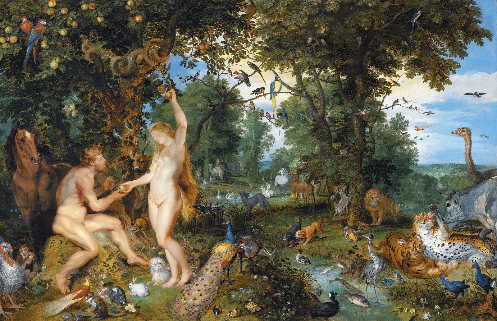 Jan Brueghel the Elder & Peter Paul Rubens, The Garden of Eden with the Fall of Man, c. 1615