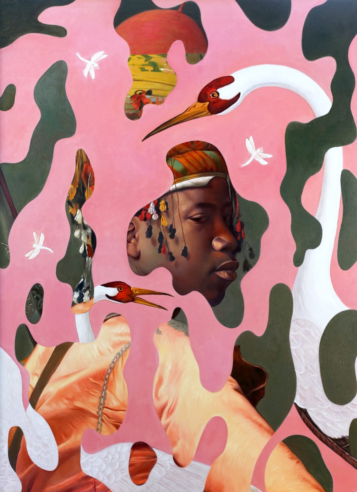 Dan Alva Golden Age, 2022 Oil on canvas set in a white frame 40 x 55 in 101.6 x 139.7 cm Unique