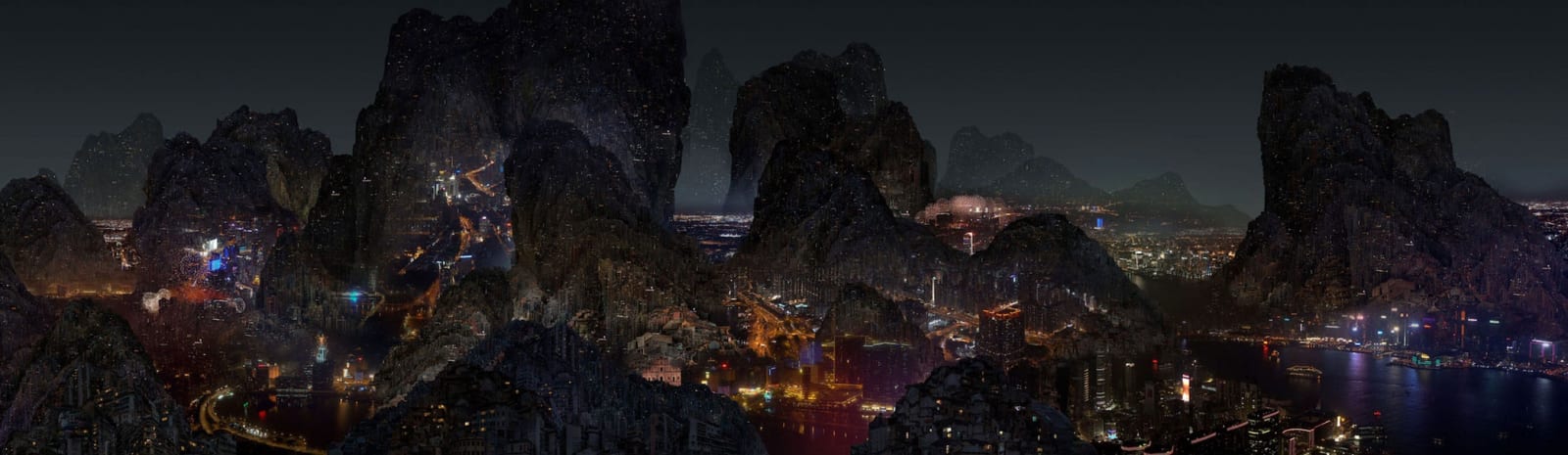 Yang Yongliang, Glows in the Night, 2019