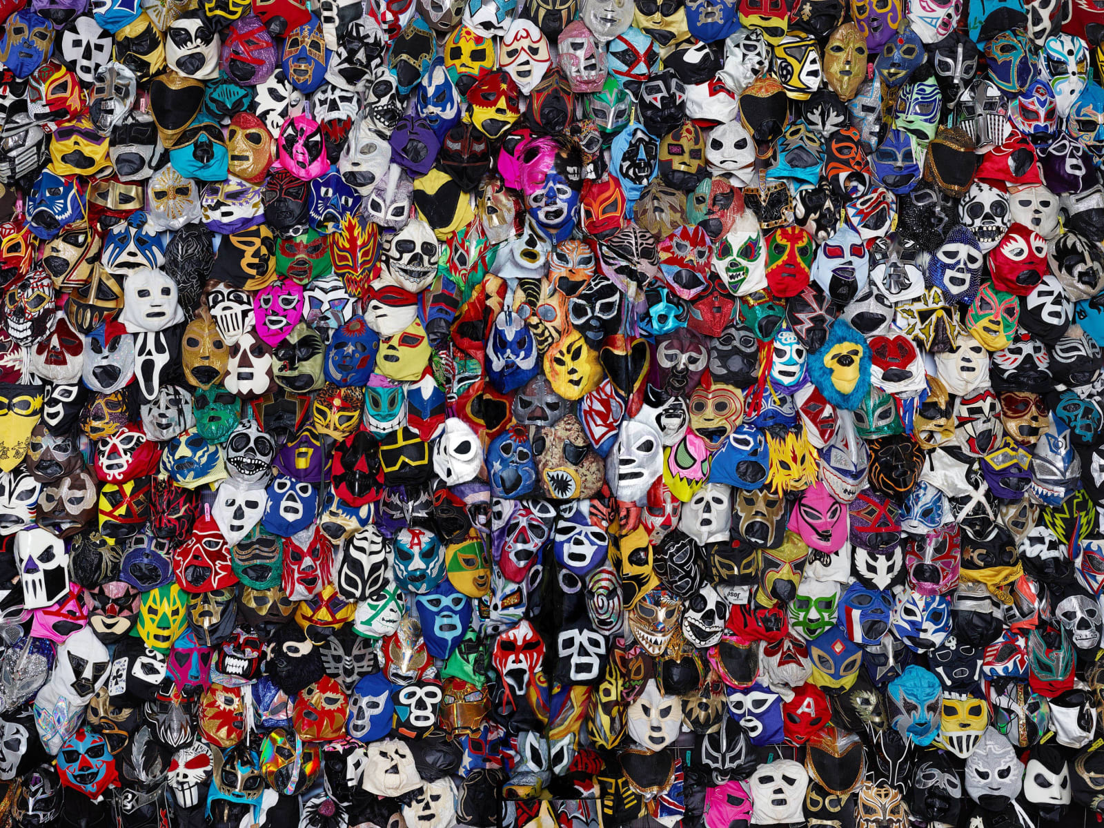 Liu Bolin, Mexican Wrestling Masks, 2015
