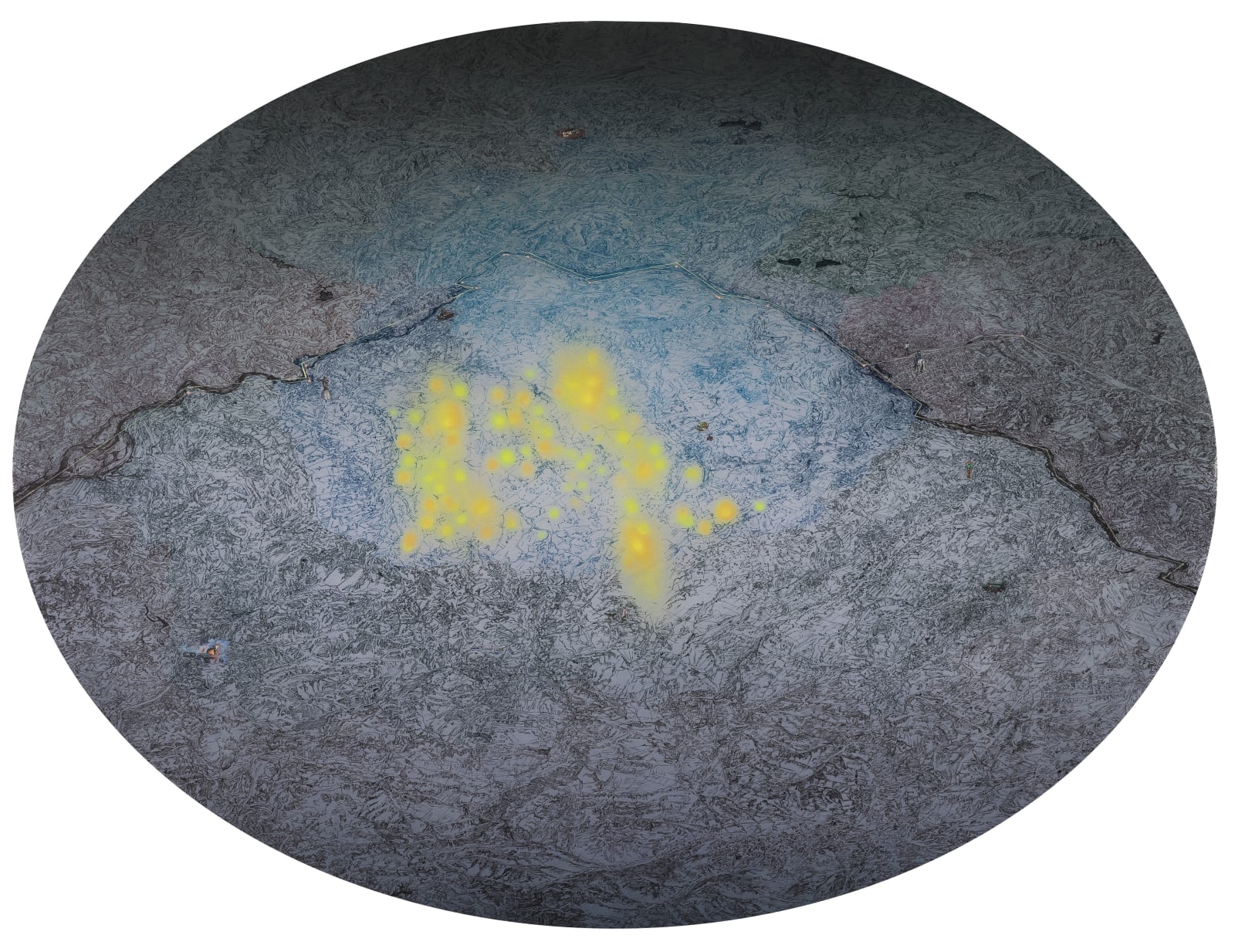 Zhu Rixin, Yellow Dots • 64, 2015