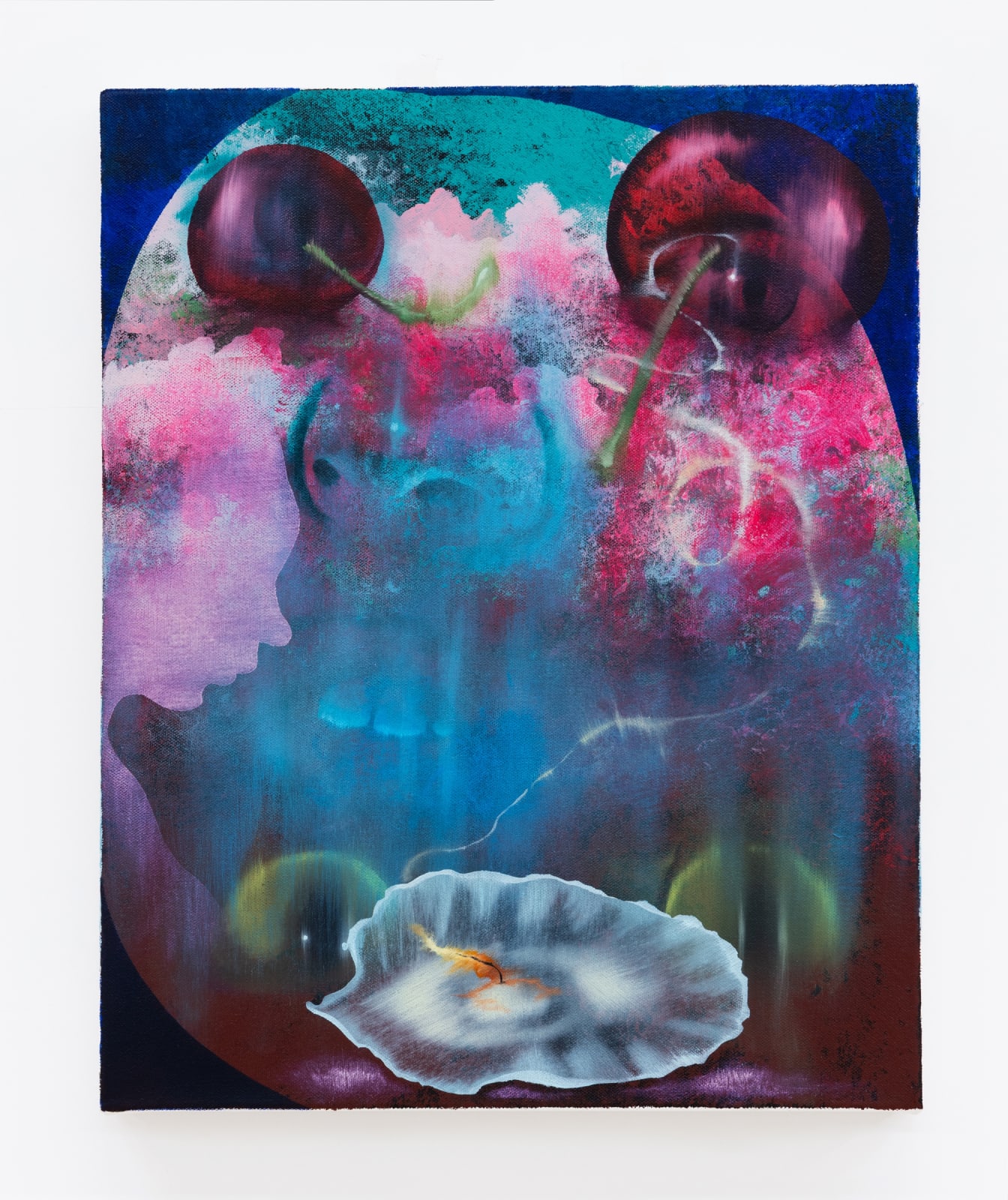 Alyssa Klauer, Oyster Cherries Pearls and a Ghost, 2024