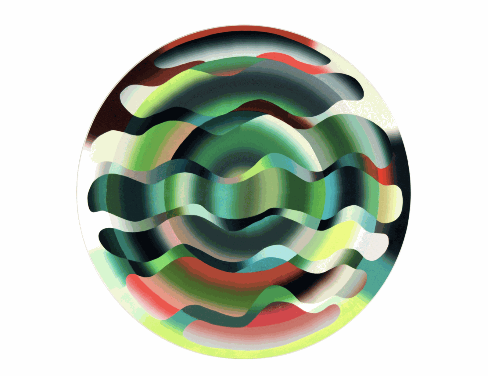 Charlotte Hallberg. You Are Green, 2017. Oil on panel. 48" Diameter.