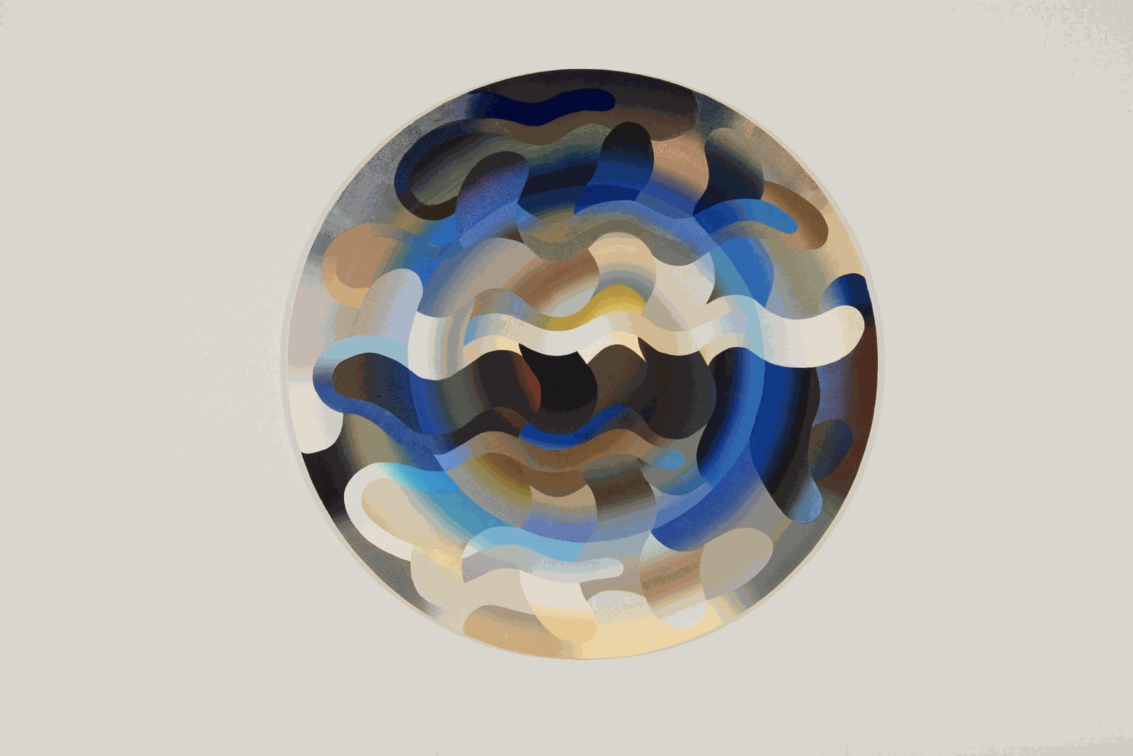 Charlotte Hallberg. Totally Even and Over, 2017. Oil on panel. 48" Diameter.