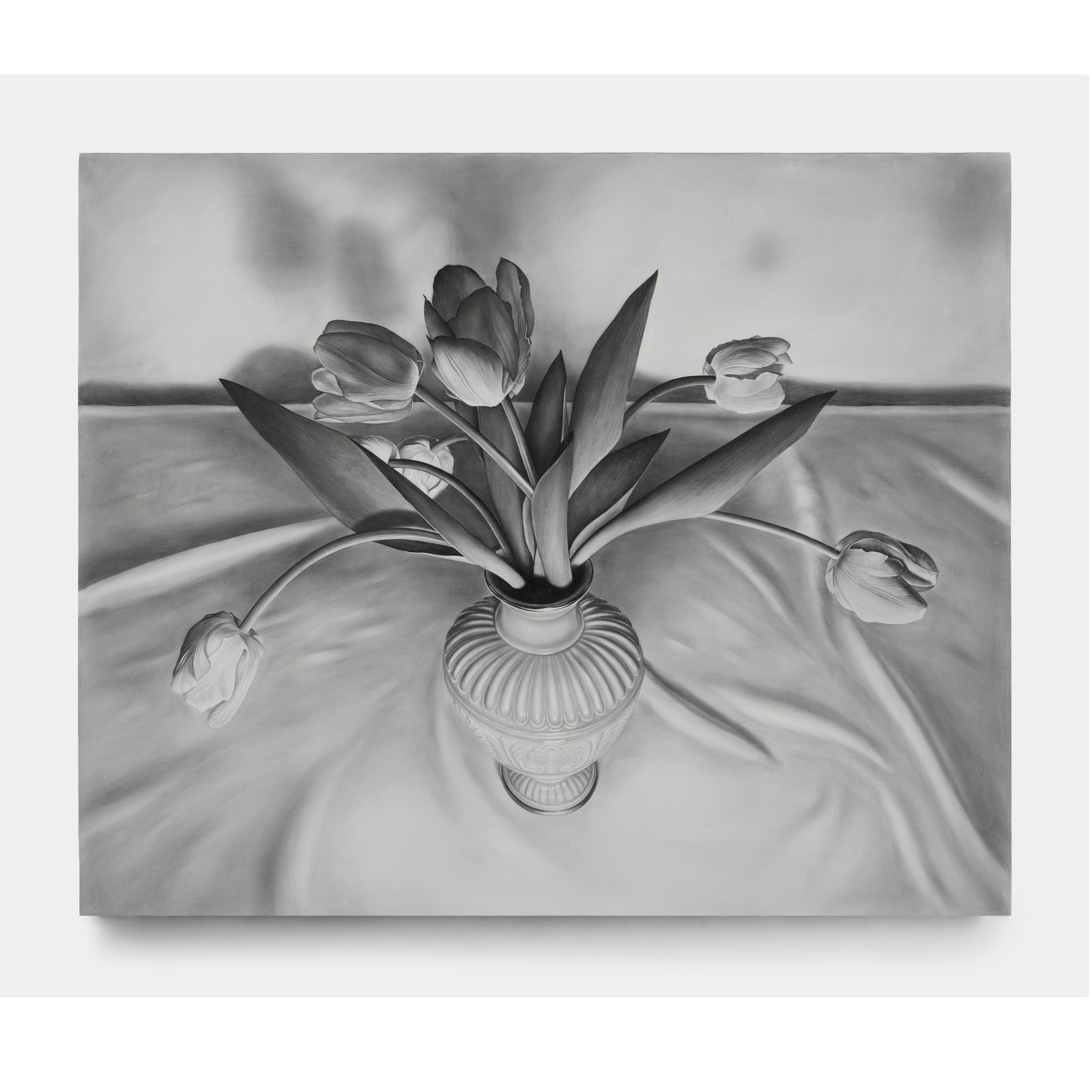 Katherine Vetne, "The Arrangement", 2025, Metalpoint and graphite on chalk ground on panel, 36 x 44 x 2 inches (91 x 111 x 5 cm)