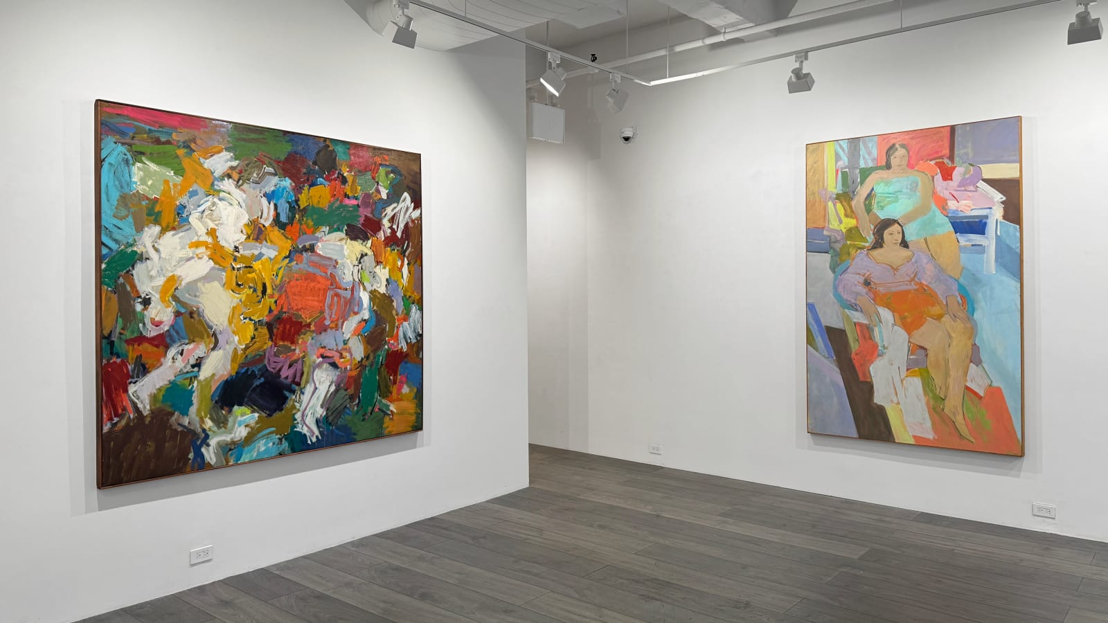 Installation view: Charles Cajori: Turbulent Space, Shifting Colors