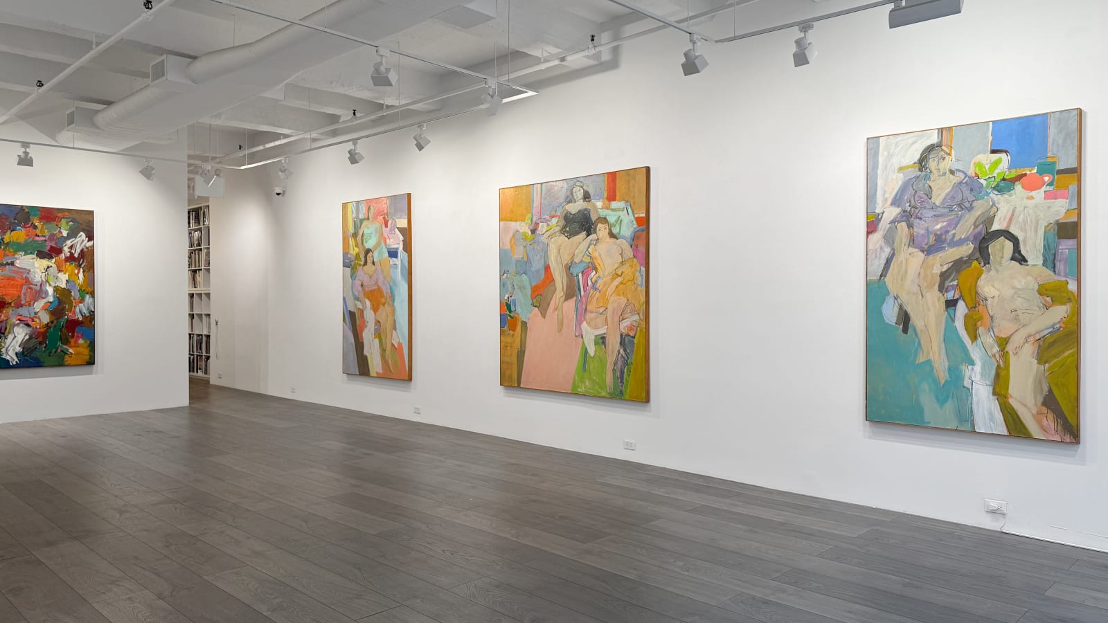 Installation view: Charles Cajori: Turbulent Space, Shifting Colors