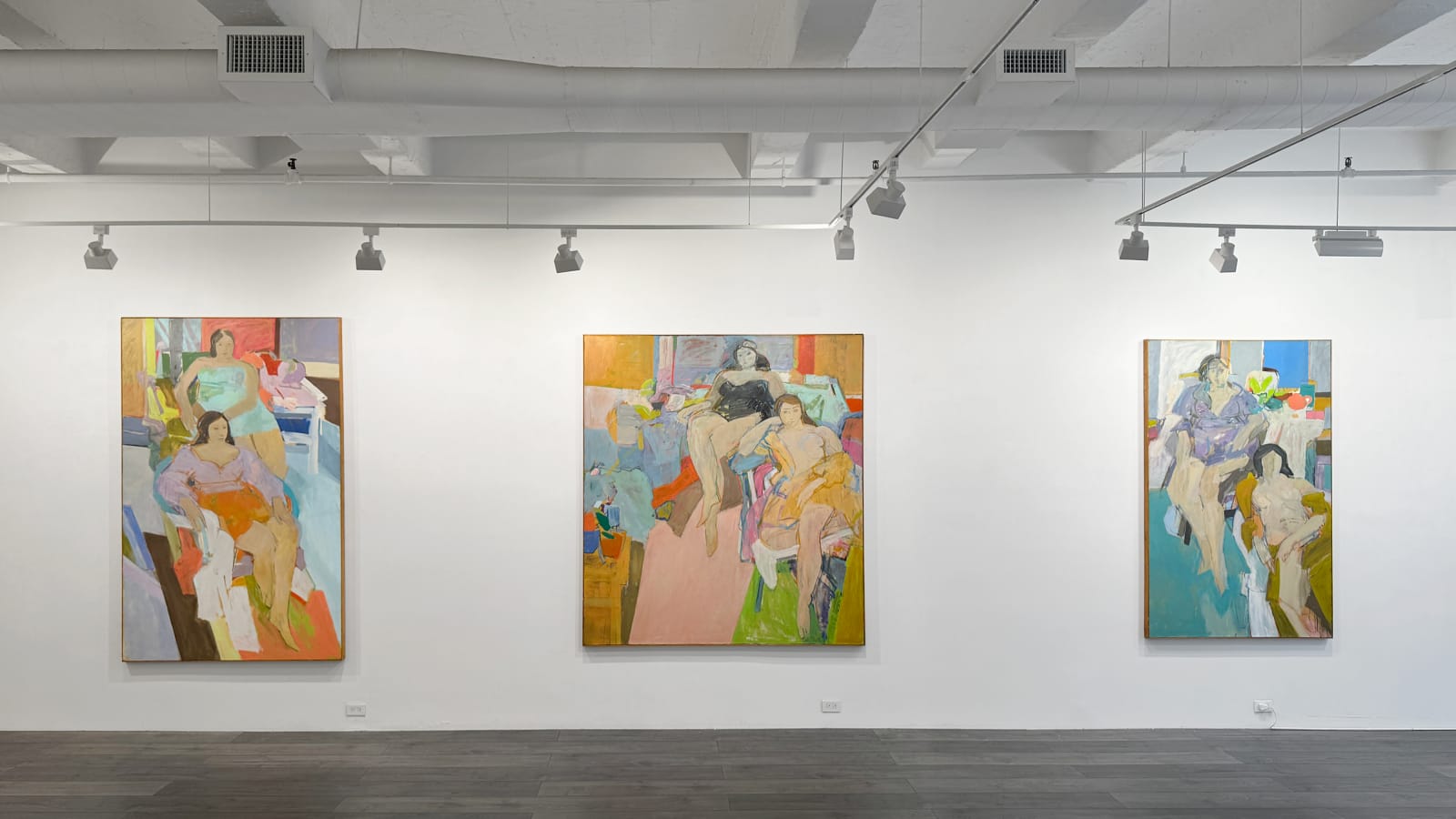 Installation view: Charles Cajori: Turbulent Space, Shifting Colors