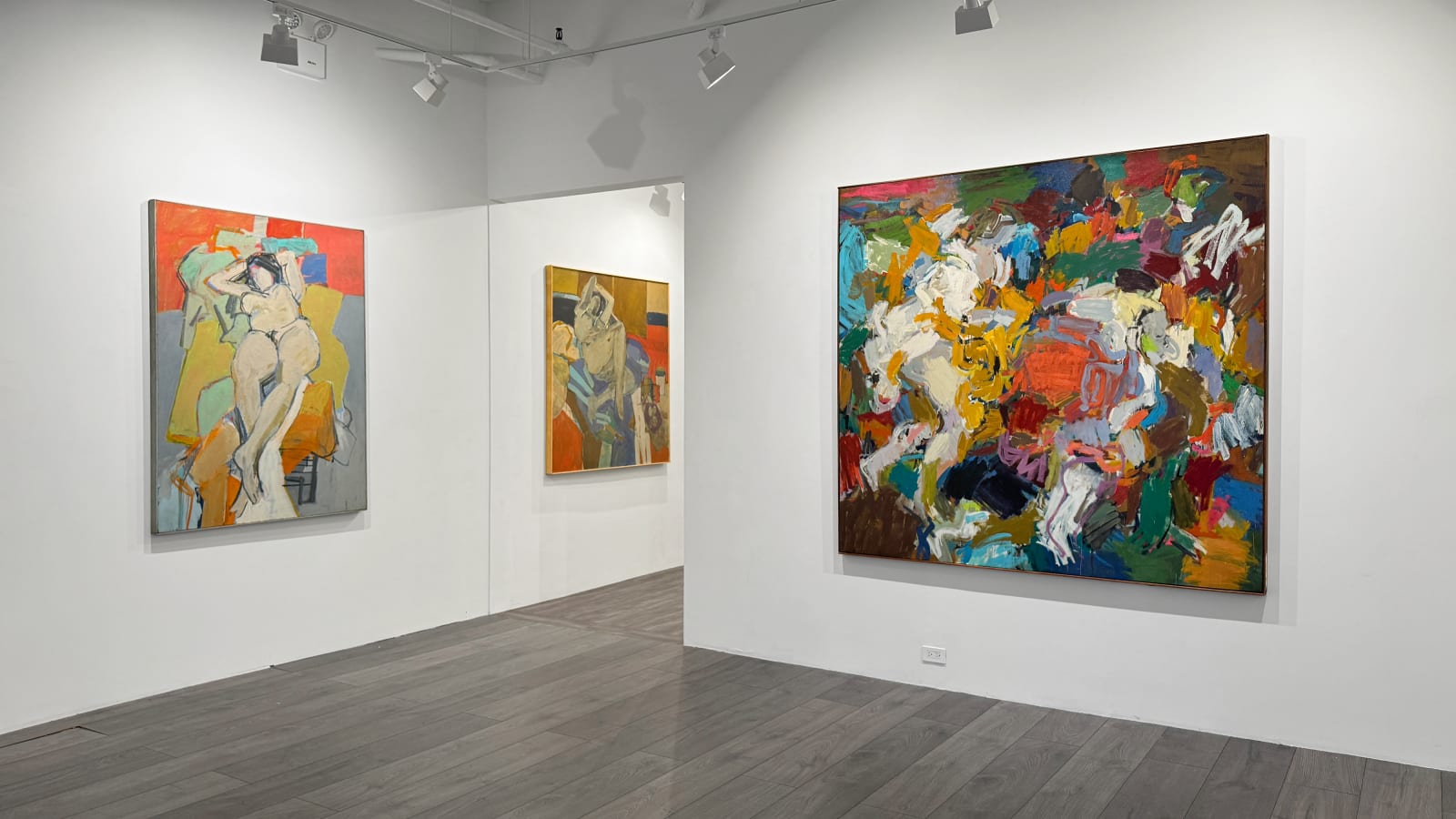 Installation view: Charles Cajori: Turbulent Space, Shifting Colors