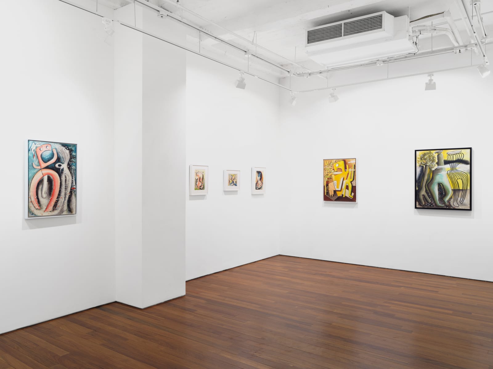 Installation view: Dusti Bongé: Portals and Passages, Surrealist Works from the 1940s to 1950s