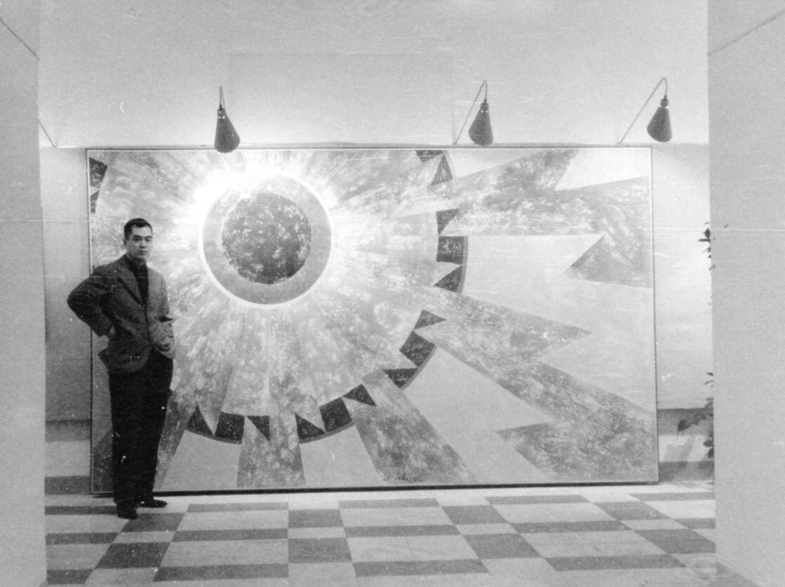 Jan 1965, Hsiao Chin in a group exhibition in Rome 1965年1月蕭勤於羅馬聯展
