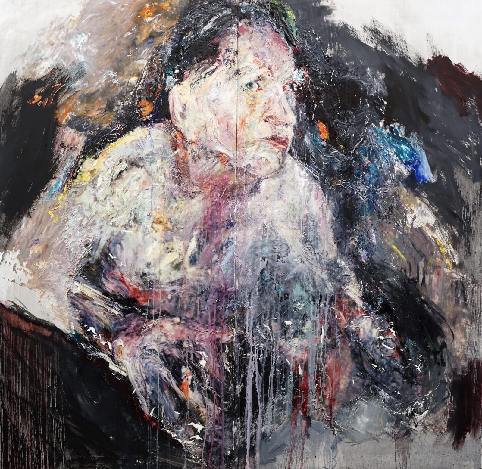 Ulrike Bolenz, Augenblick V, 2020, oil and acryl on wood, 200x200 cm
