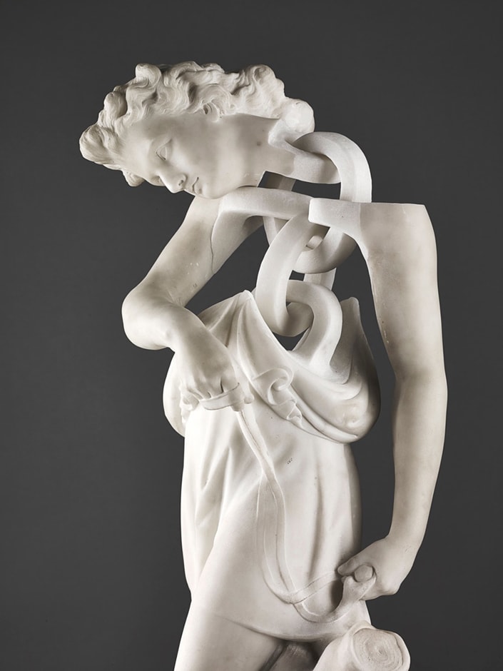 David (detail) 2013 19th Century marble figure with further carving 70 x 30 x 30 cm