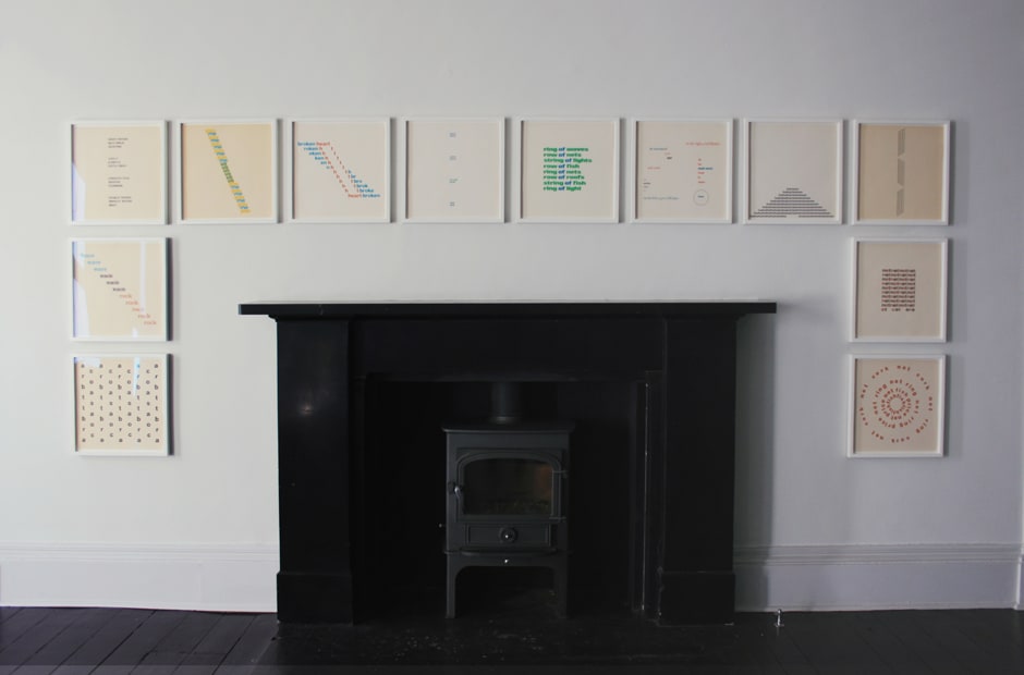 Installation view of the solo exhibition Ian Hamilton Finlay: early works (1958 - 1970)