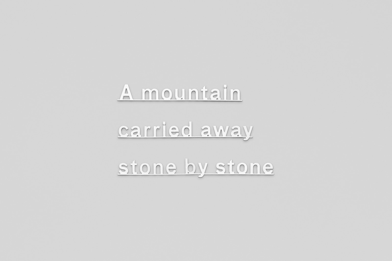 Katie Paterson Ideas- (A mountain carried away stone by stone), 2017
