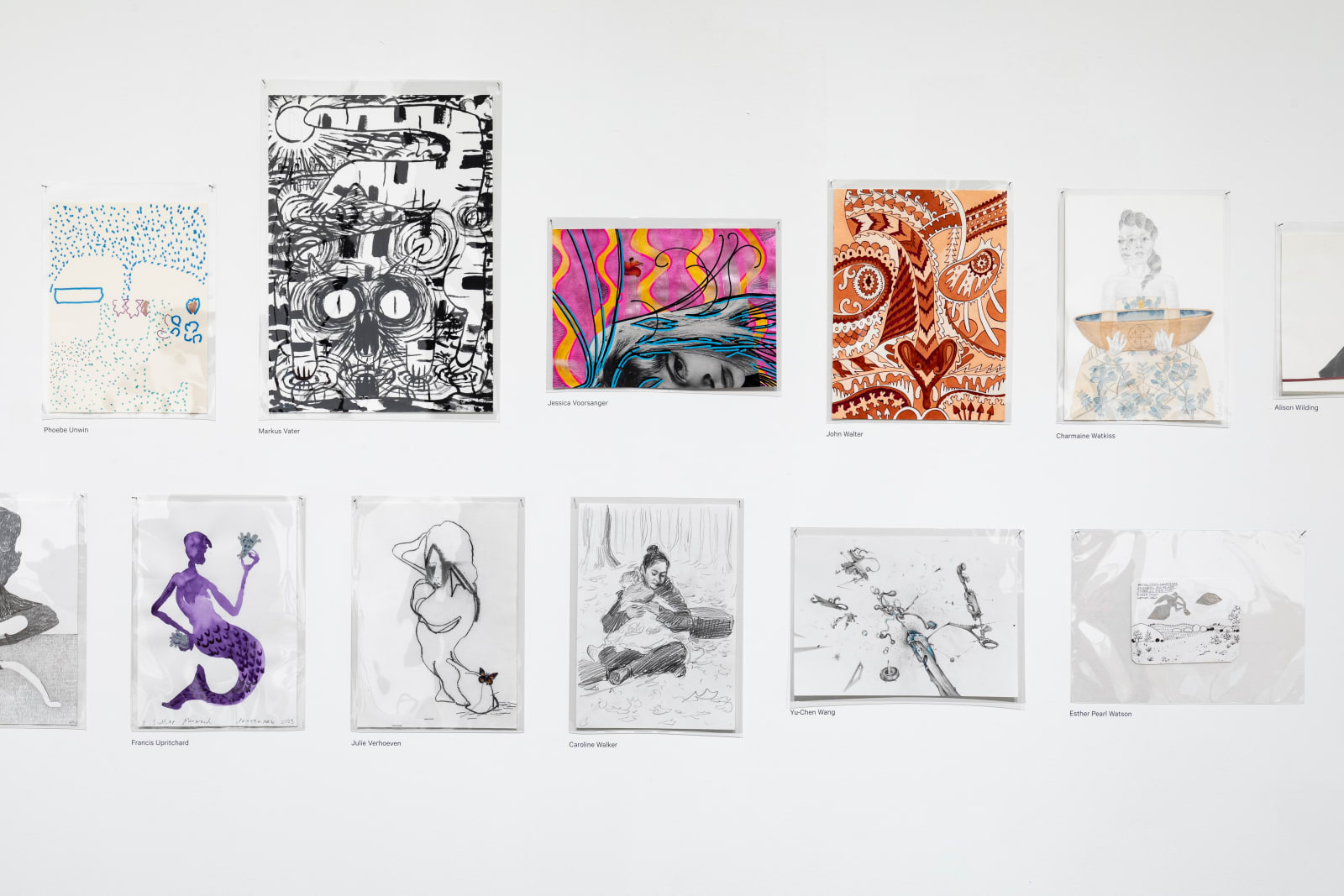 Installation view of Drawing Biennial 2024, Drawing Room. Photograph: BJ Deakin Photography.