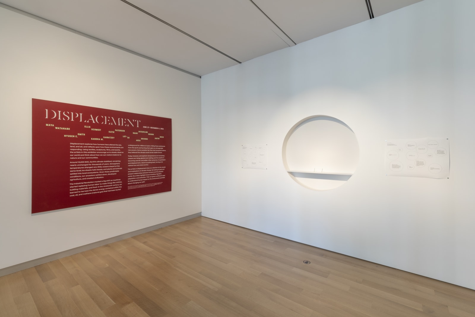 Installation view, 'Displacement', 2024, MassArt Art Museum, Boston. Image Courtesy of MassArt, Photograph: Mel Taing.