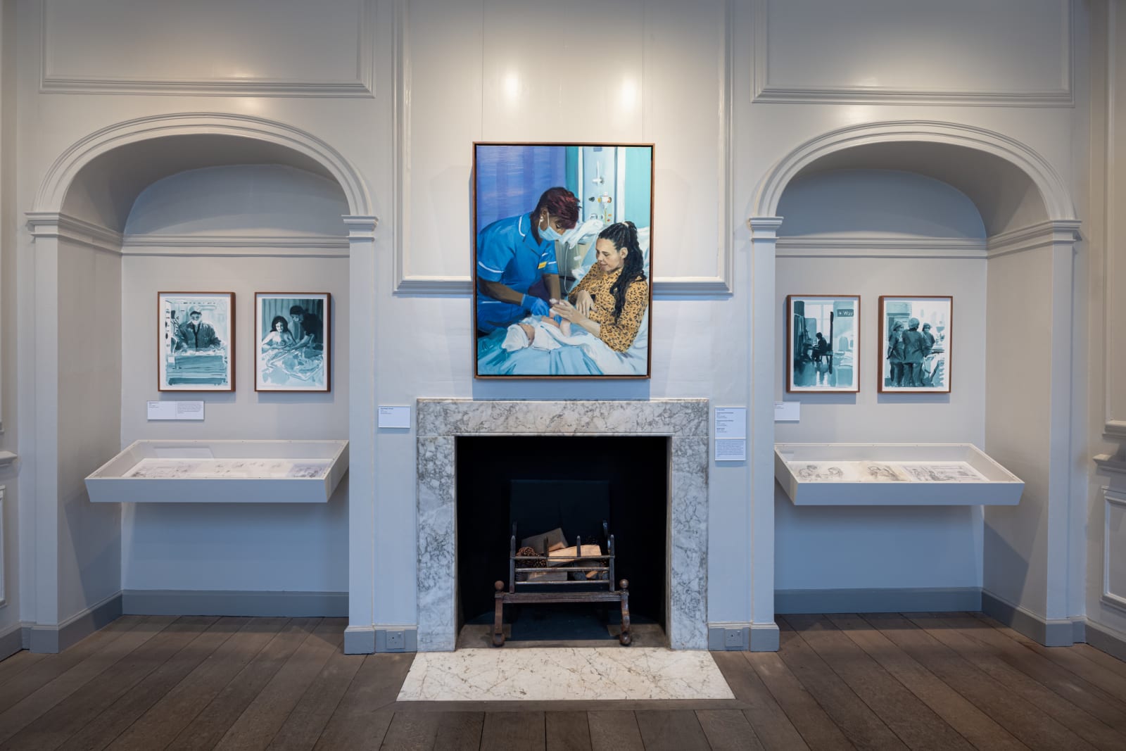 Installation view, Caroline Walker, 'Mothering', Pallant House Gallery, 22 November 2025 - 26 April 2026. Courtesy of Pallant House Gallery. Photo: Chris Ison.
