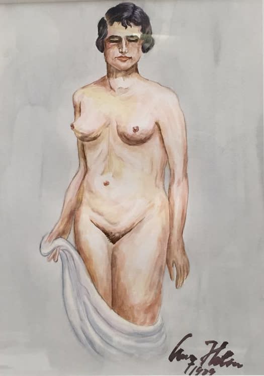 These are still nude paintings - copies of life drawings by Adolf Hitler No.1 2015 Watercolor and drawing 27.5 x...