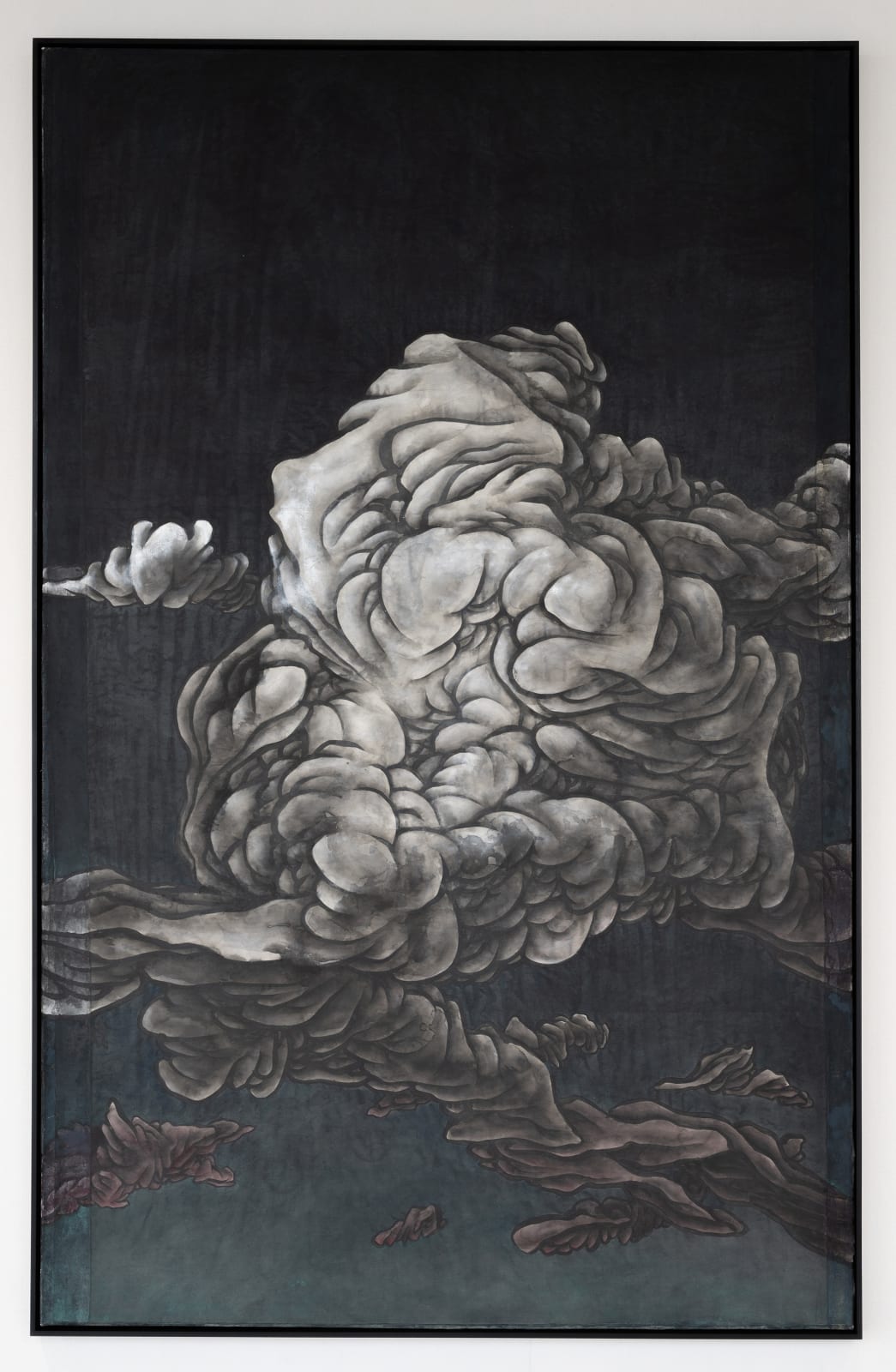 杨诘苍，《天上一日，地下千年》，墨，矿物质颜料，绢，亚麻布，2006-2021 Yang Jiechang, One Day in Heaven, Thousand Years on Earth, ink and mineral colors on silk, mounted on canvas, 2006-2021