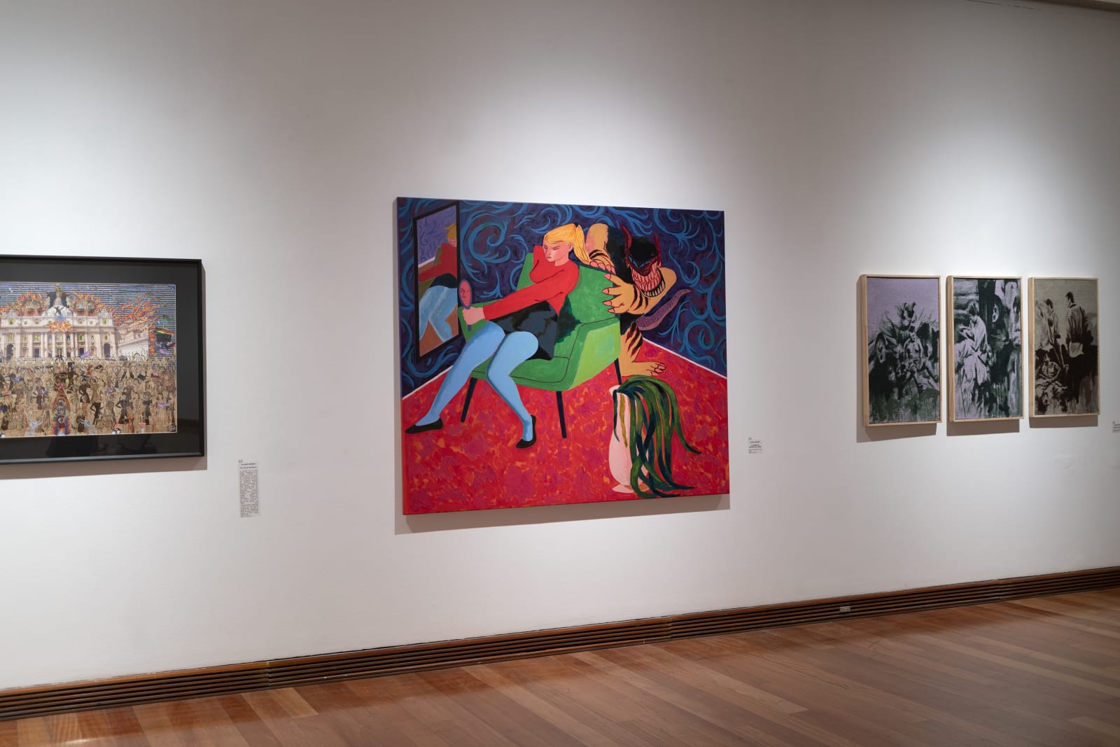 Installation view of the exhibition XV MAVI UC Young Art Prize at the Museum of Visual Arts in Santiago.