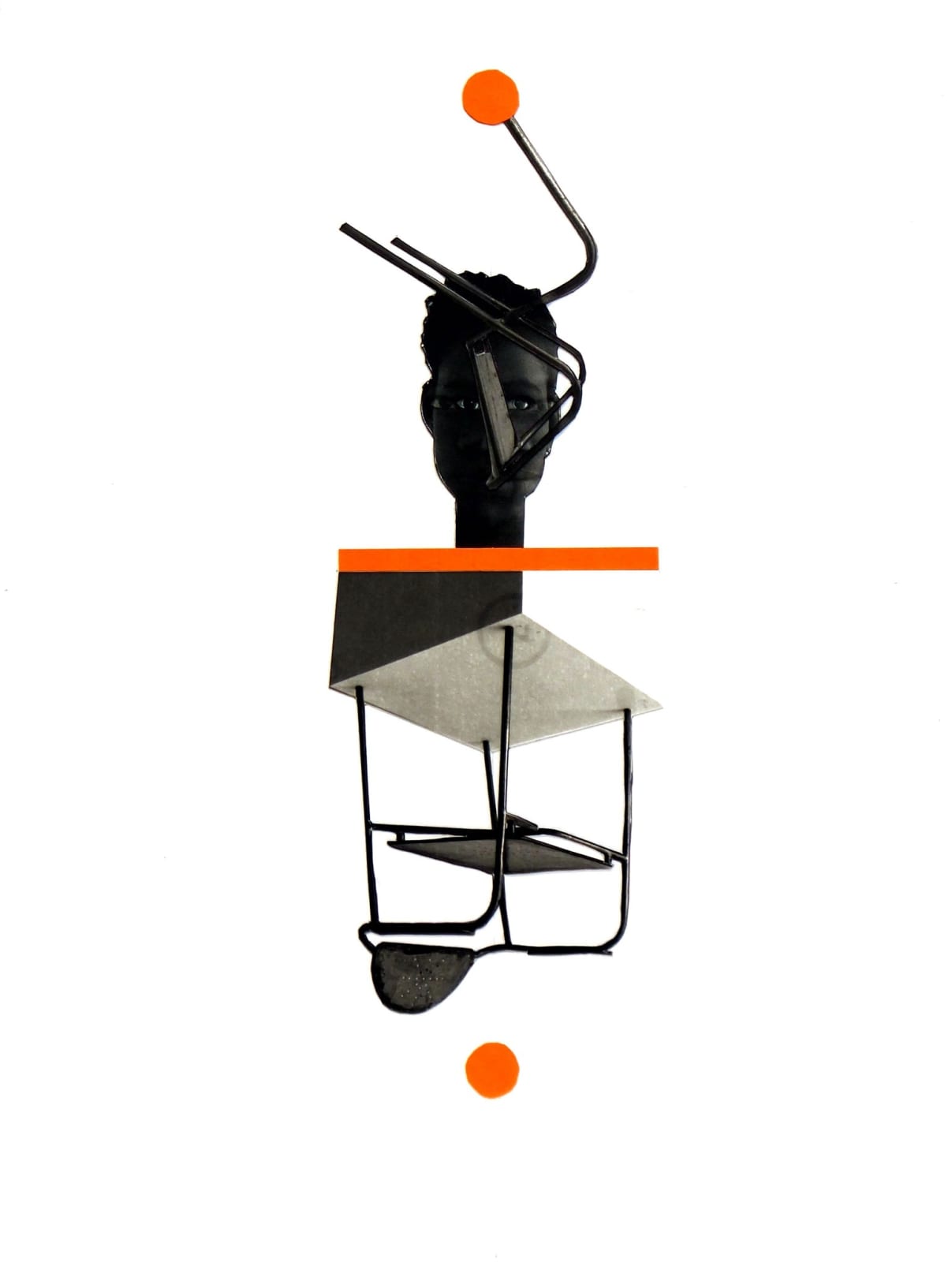 Vincent Michea, Untitled (orange with chairs), 2014