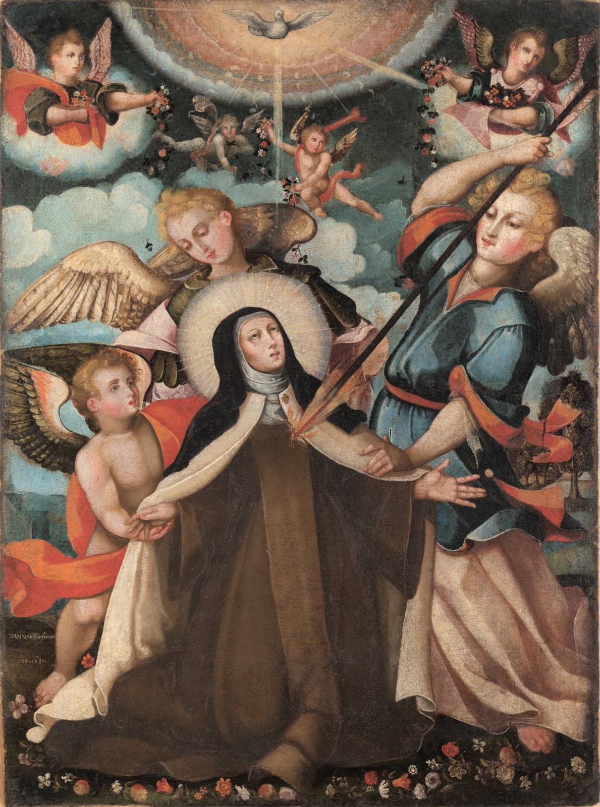 Damián Muñoz (Chile, active towards the middle of 17th century), The Transverberation of Saint Teresa, 1633