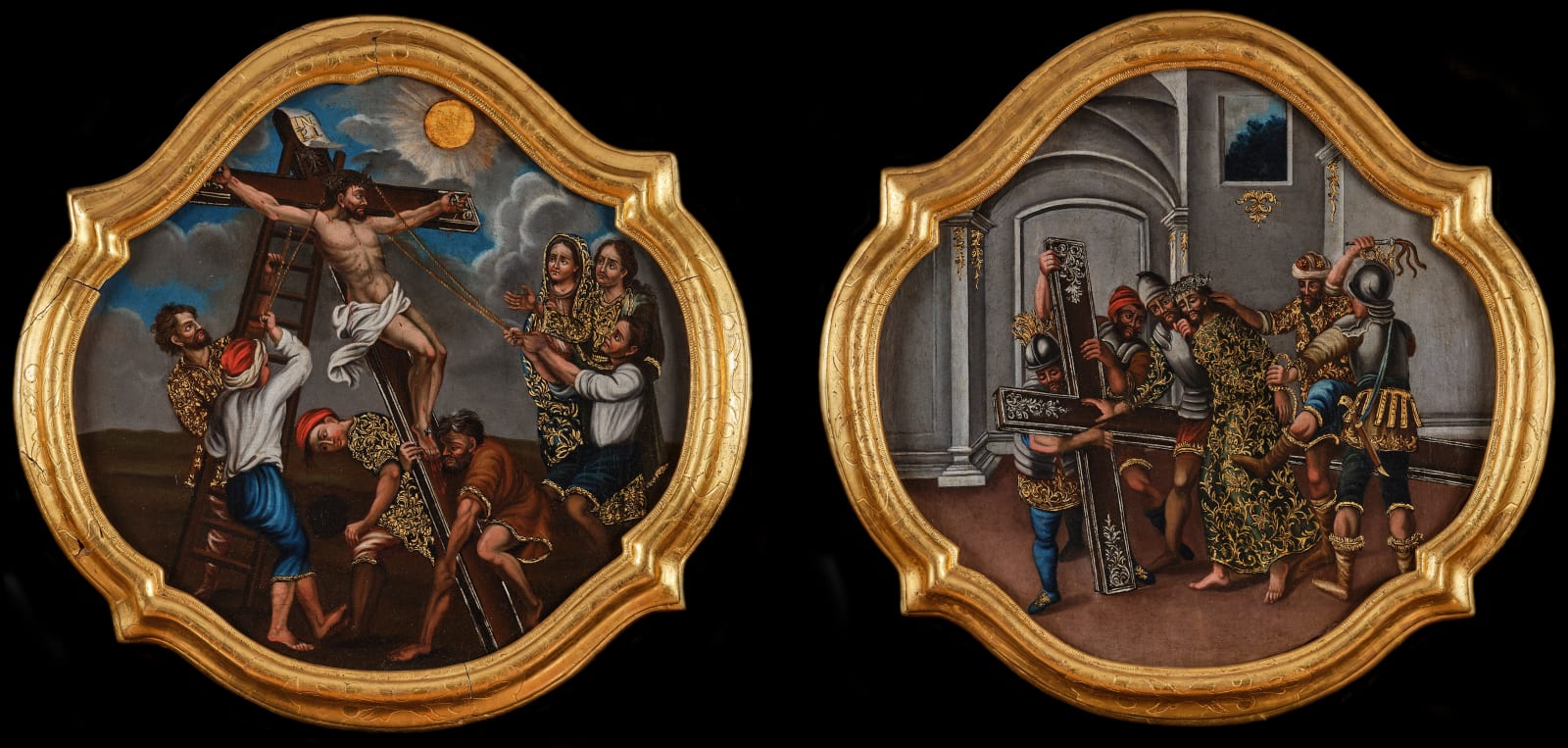 Jesus Nailed to the Cross & Simon of Cyrene Helping Jesus