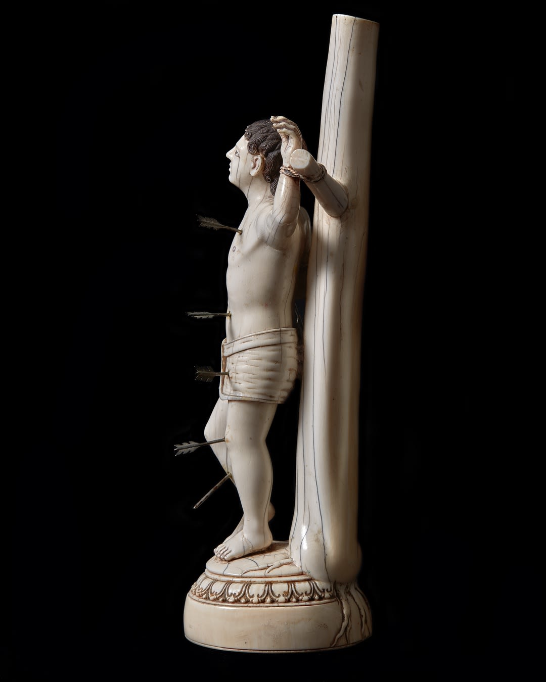 Indo-Portuguese Ivory Figure of Saint Sebastian, 17th century
