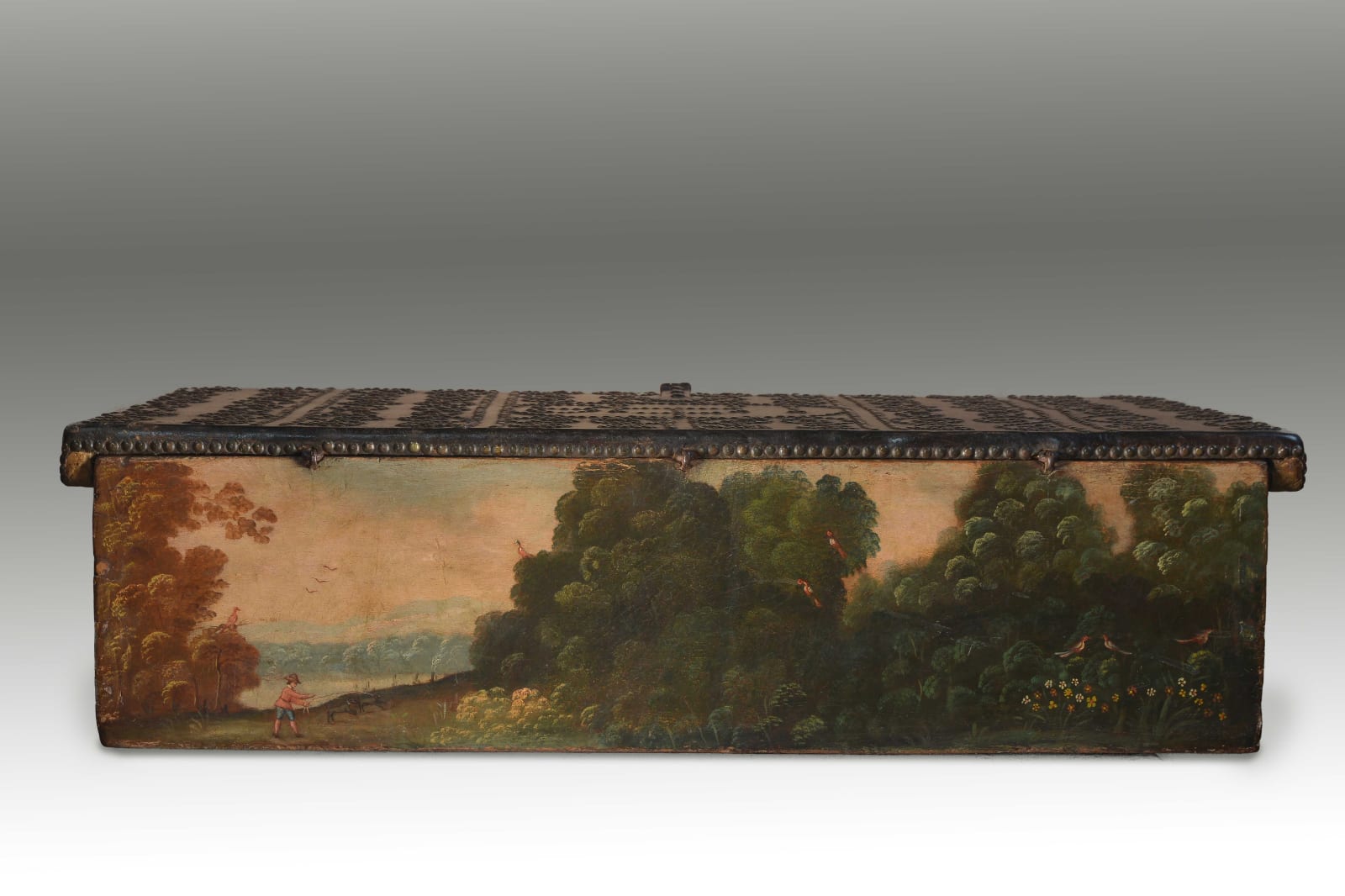 Chest with a Religious Scene and Landscapes, Late 17th century - Early 18th century