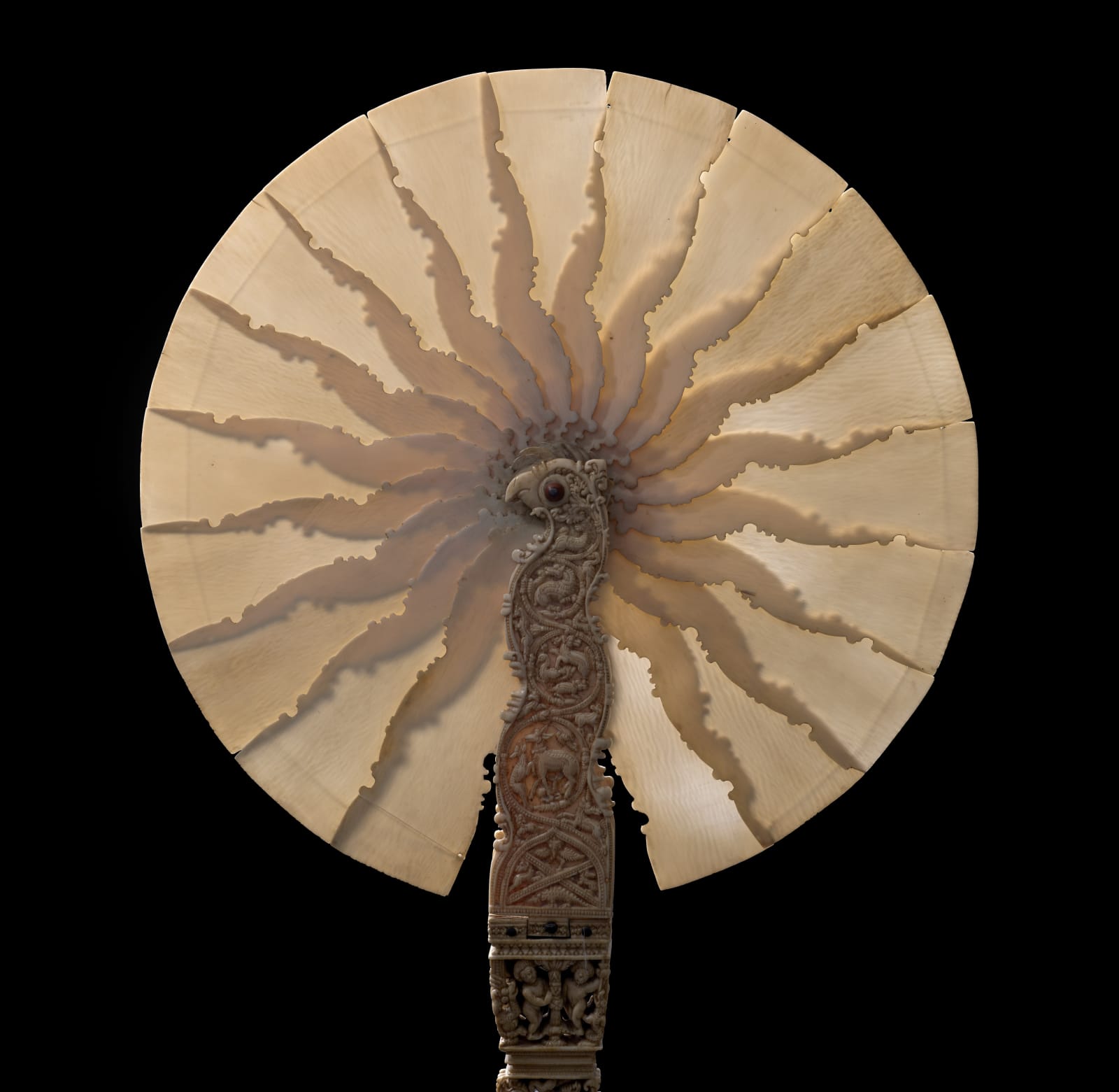 The “Pangolin Fan”, Ceylon (present-day Sri Lanka), Kōttē, c. 1540-1551