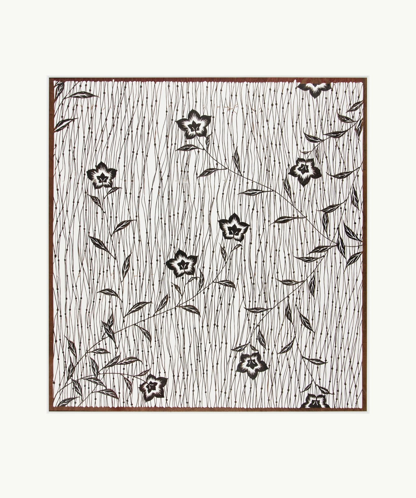 Katagami / Uwagami, #016490  Katagami (Textilfärbeschablone), Japan, Meiji-Zeit (1868—1905), Juli 1905