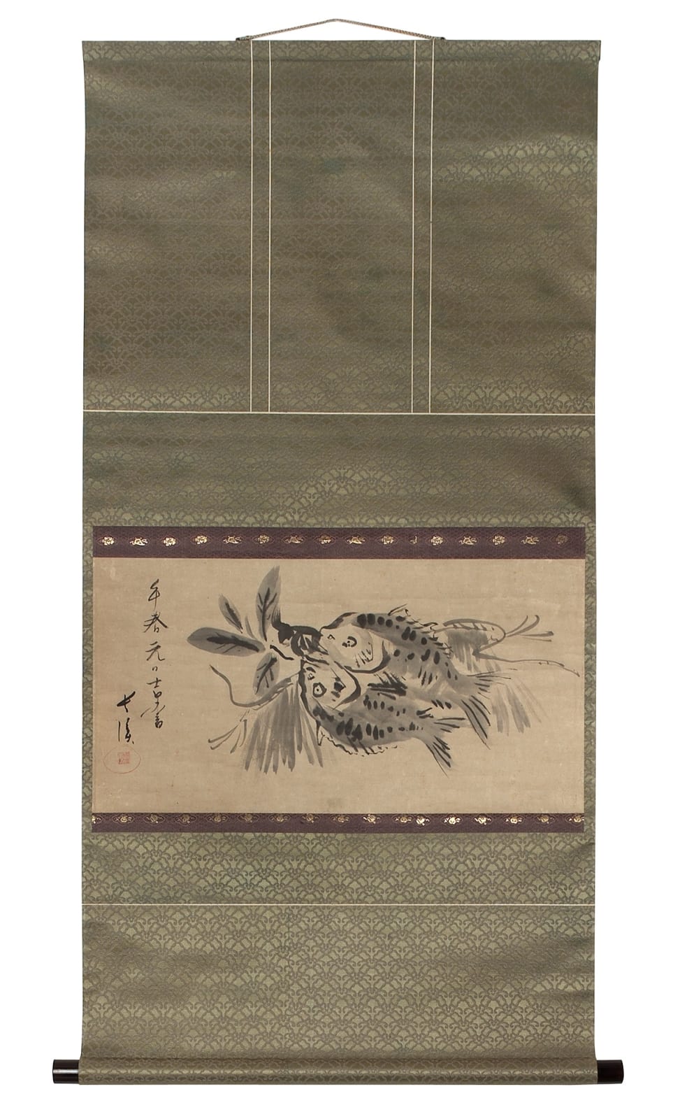 Malerei, #006145  CHÔKEI, zwei Tai-Fische, Edo (1600-1868)
