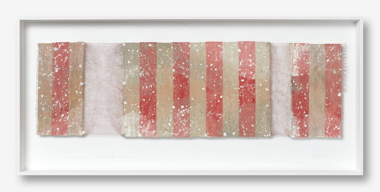 Chiyoko Tanaka, #023044  Mud Dyed Cloth - White Stripes on the Red Stripes #635, 2024
