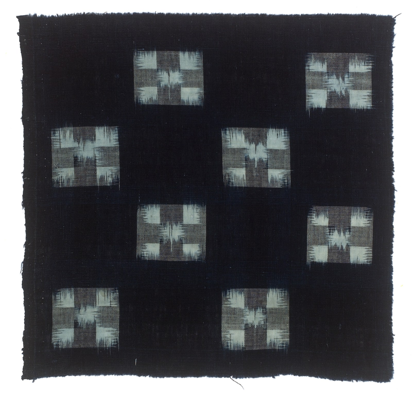 Textilien, #004176  Kasuri, Acht kleine Vierecke, 19. Jh.