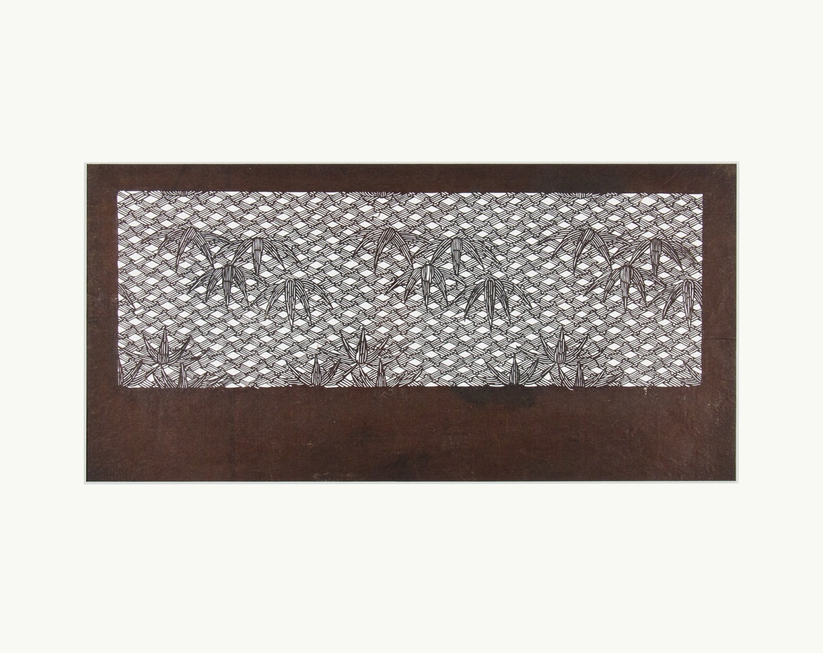 Katagami / Uwagami, #010842  Katagami (Textilfärbeschablone), Japan, Späte Edo-Zeit / Meiji-Zeit (2. H. 19. Jh. / Anfang 20. Jh.)